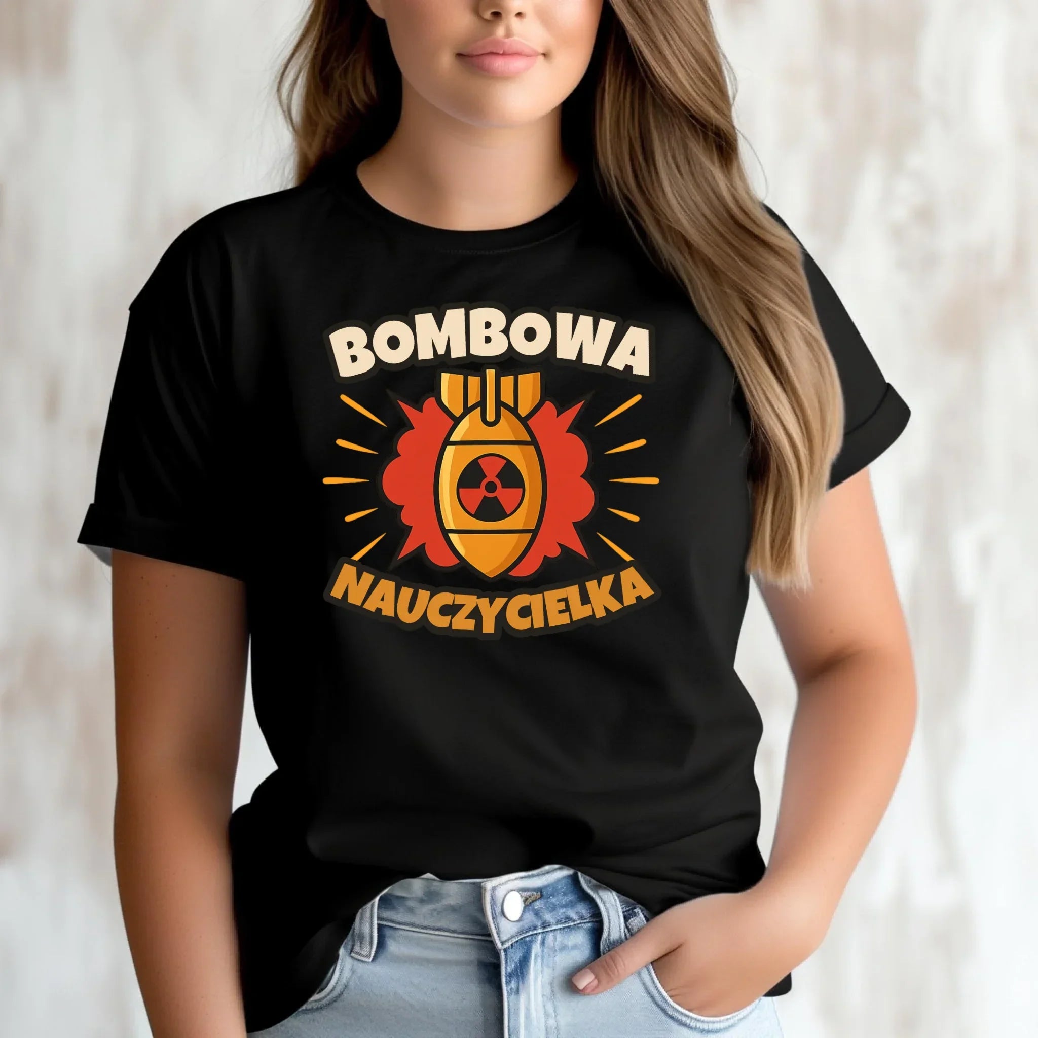 Koszulka damska dla nauczycielki - Bombowa Nauczycielka N34 - StoryCups.pl