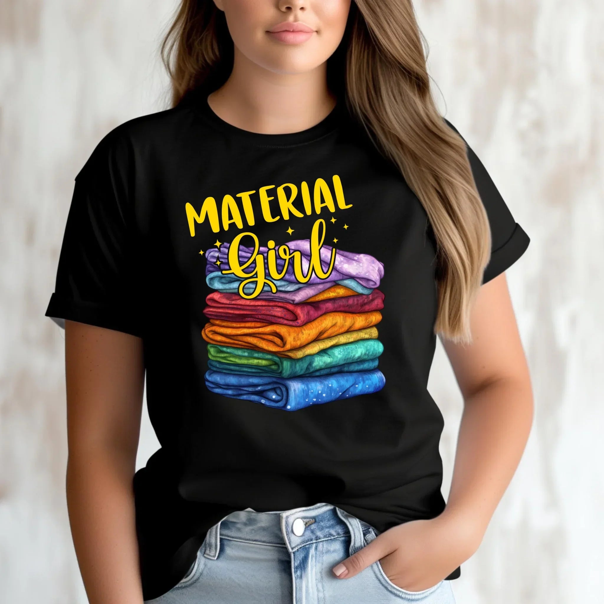Koszulka damska szyciowa - prezent dla krawcowej - Material Girl HS02 - StoryCups.pl