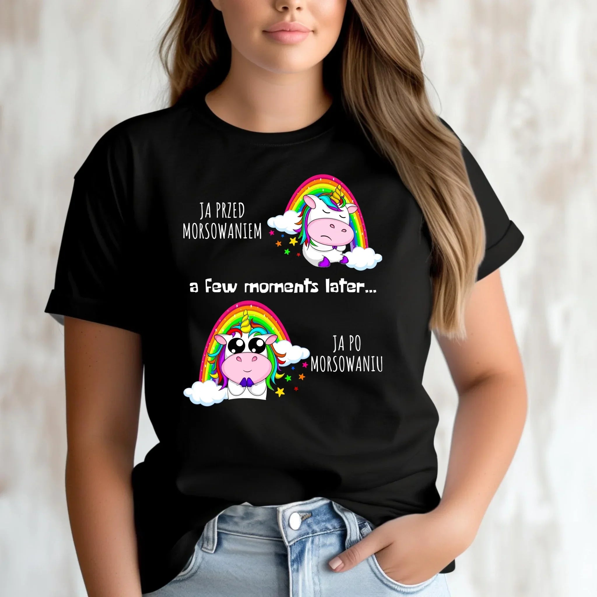 Koszulka damska - prezent dla morsa - Jednorożec - Ja po morsowaniu HM11 - StoryCups.pl