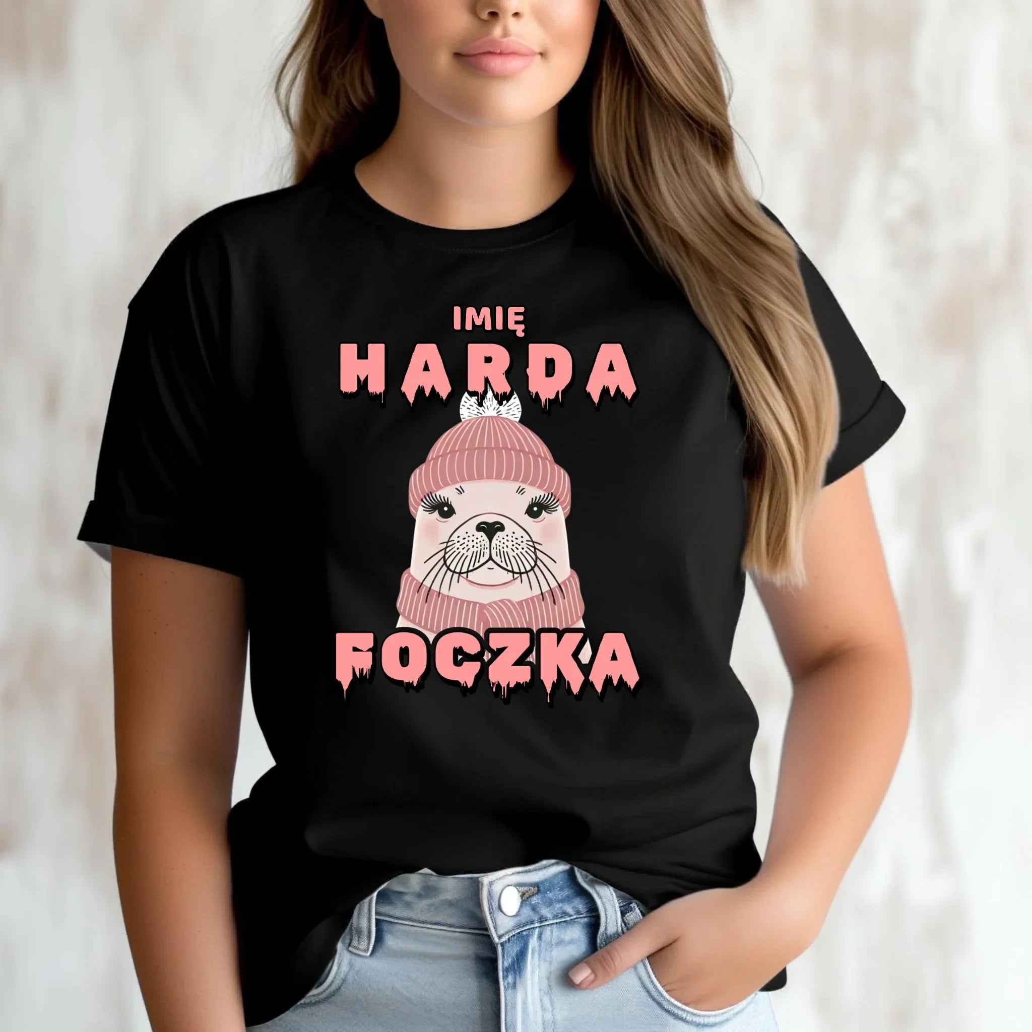 Koszulka damska - prezent dla morsa - Harda foczka - personalizowana HM05 - StoryCups.pl