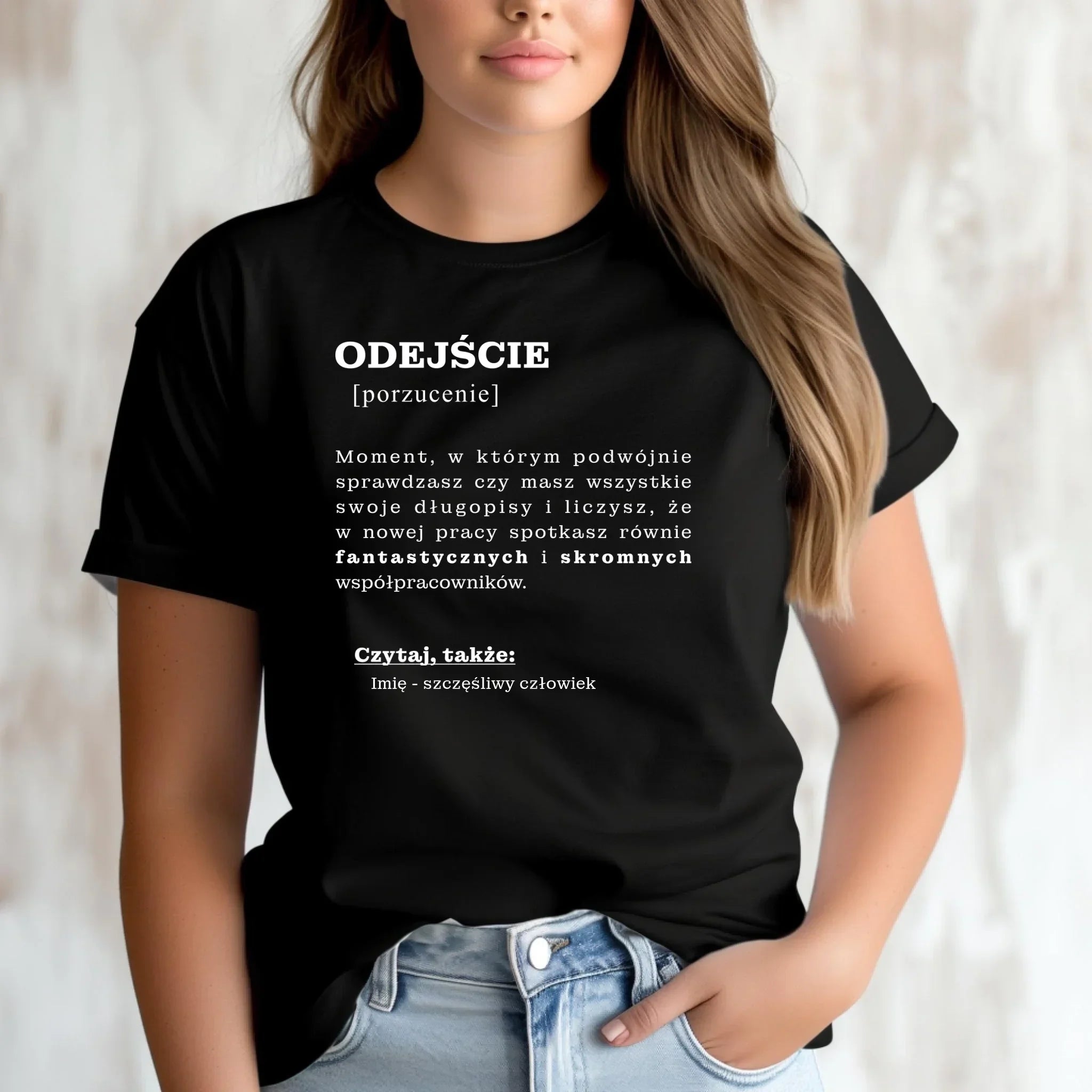 Koszulka damska - Odejście z pracy [porzucenie] - personalizowana OP01 - StoryCups.pl