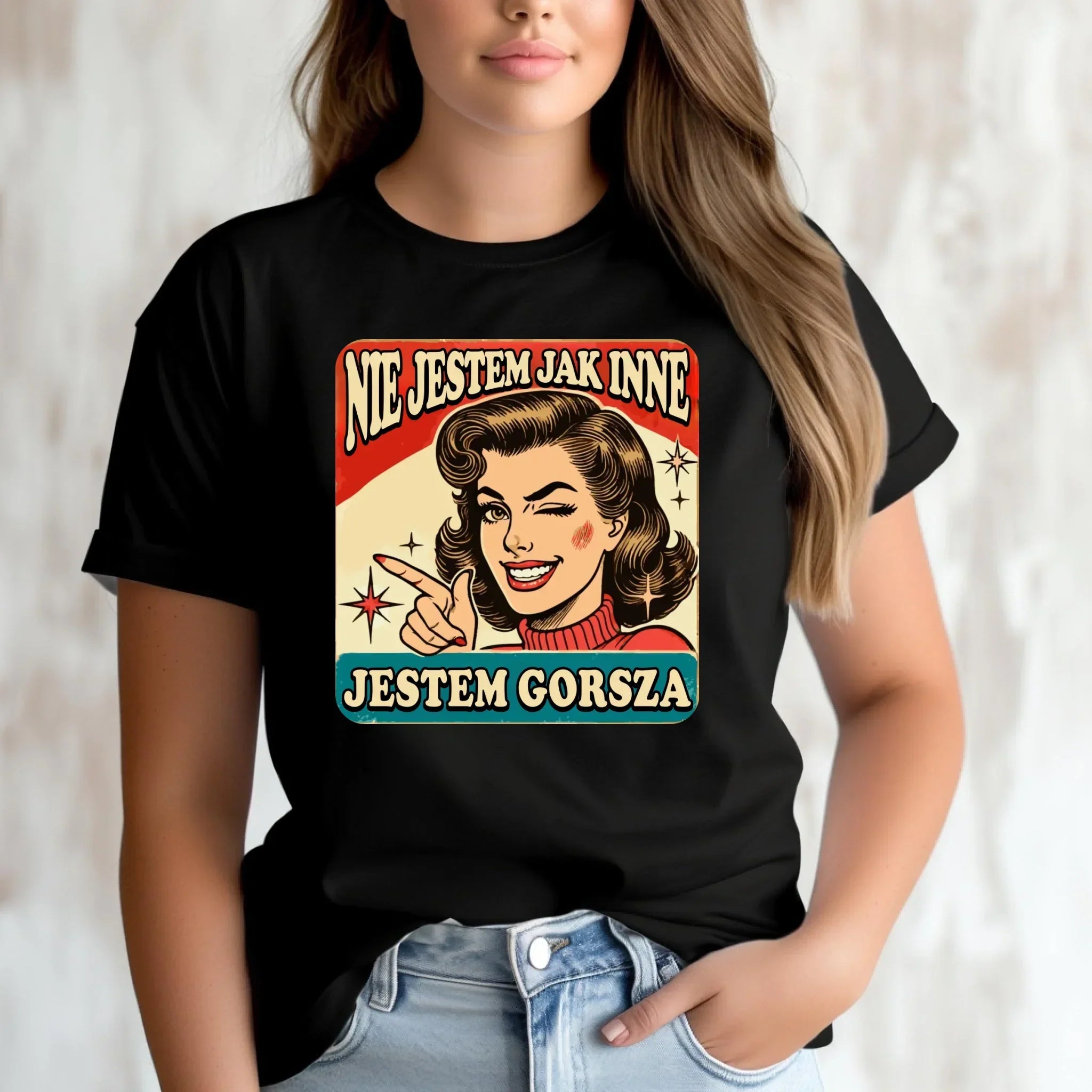 Koszulka damska - Nie jestem jak inne, jestem gorsza - w stylu retro DZ07 - StoryCups.pl