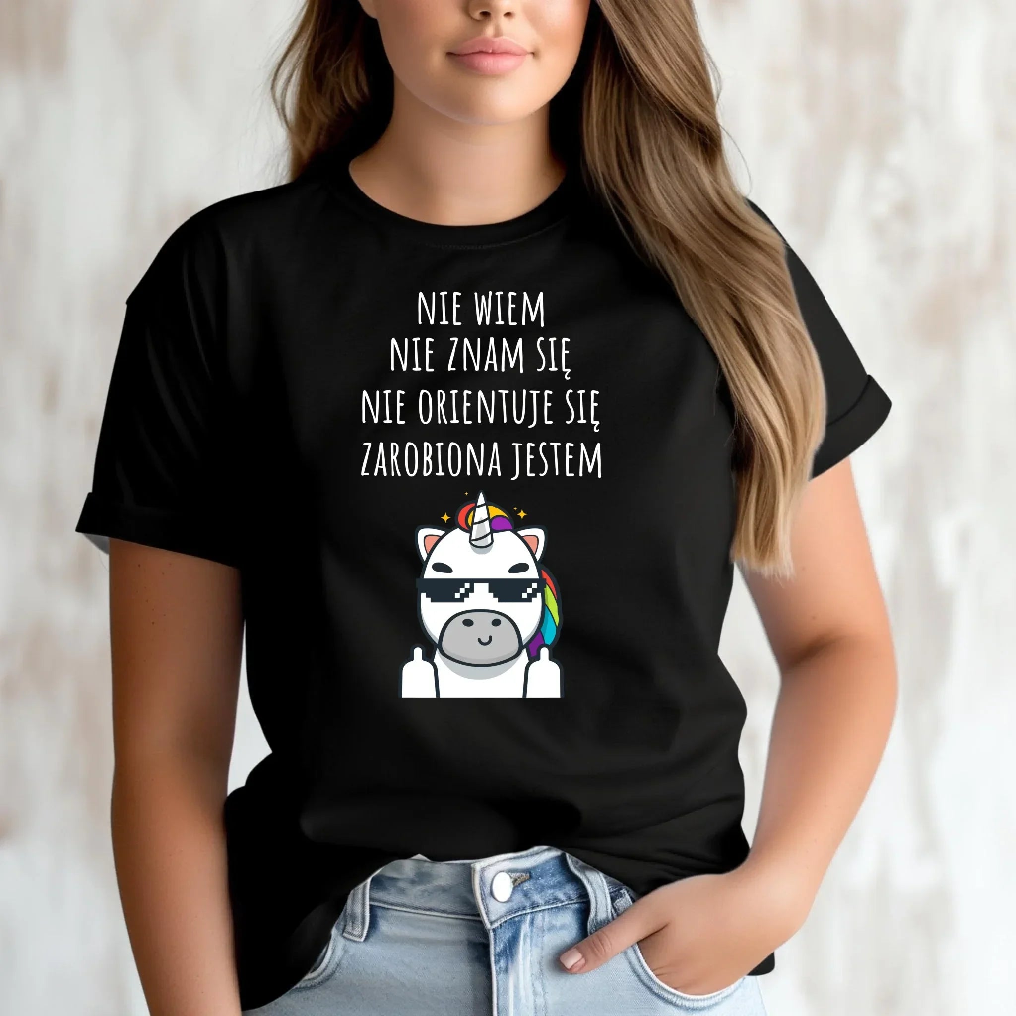 Koszulka damska - Nie wiem, nie znam się, zarobiona jestem DZ05 - StoryCups.pl