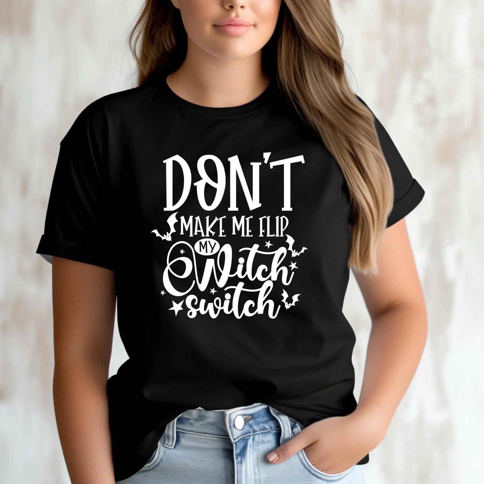 Koszulka damska na Halloween - Don't make me flip my witch switch - śmieszna HL11 - StoryCups.pl