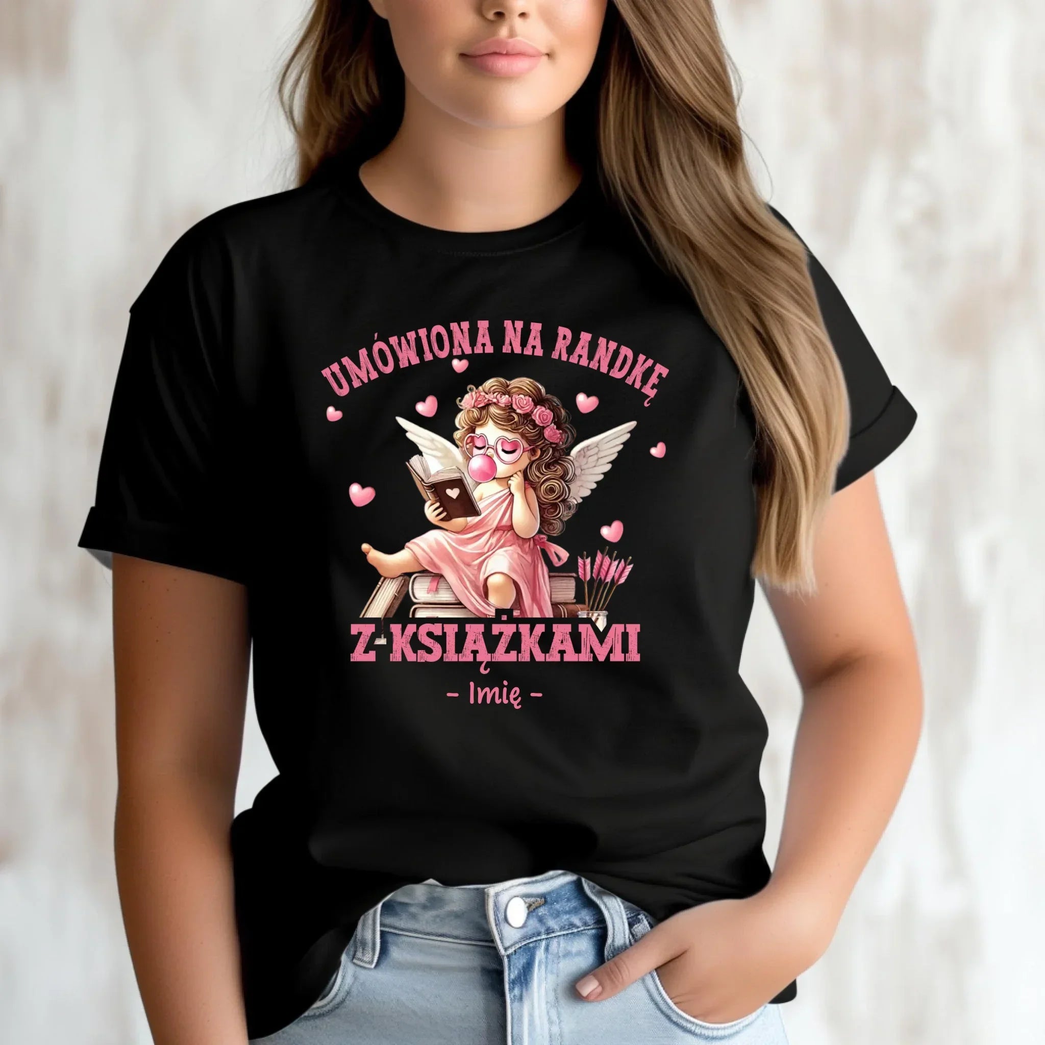 Koszulka damska dla czytelniczki – Umówiona na randkę z książkami - personalizowana W19 - StoryCups.pl