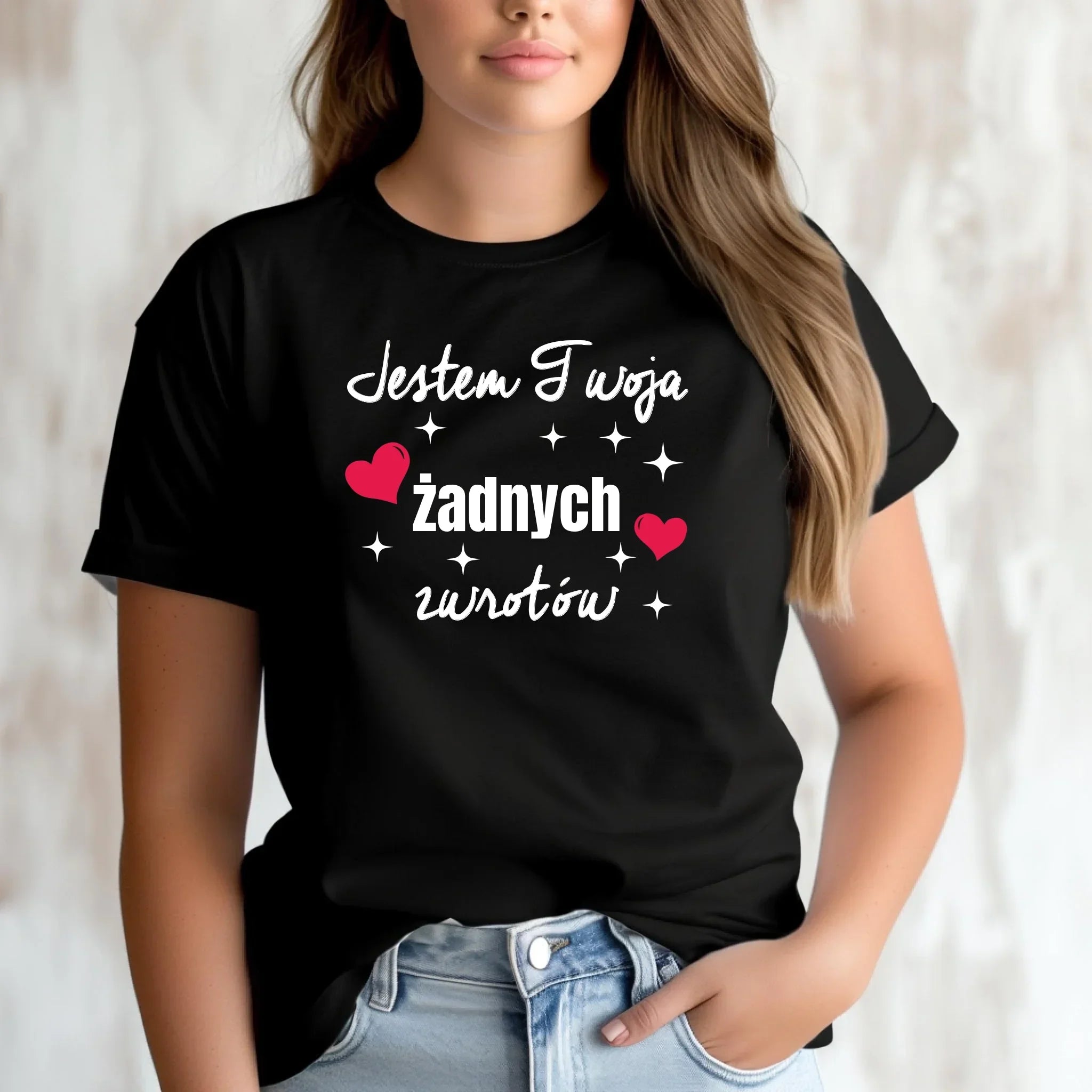 Koszulka damska dla par - Jestem Twoja żadnych zwrotów W28 - StoryCups.pl