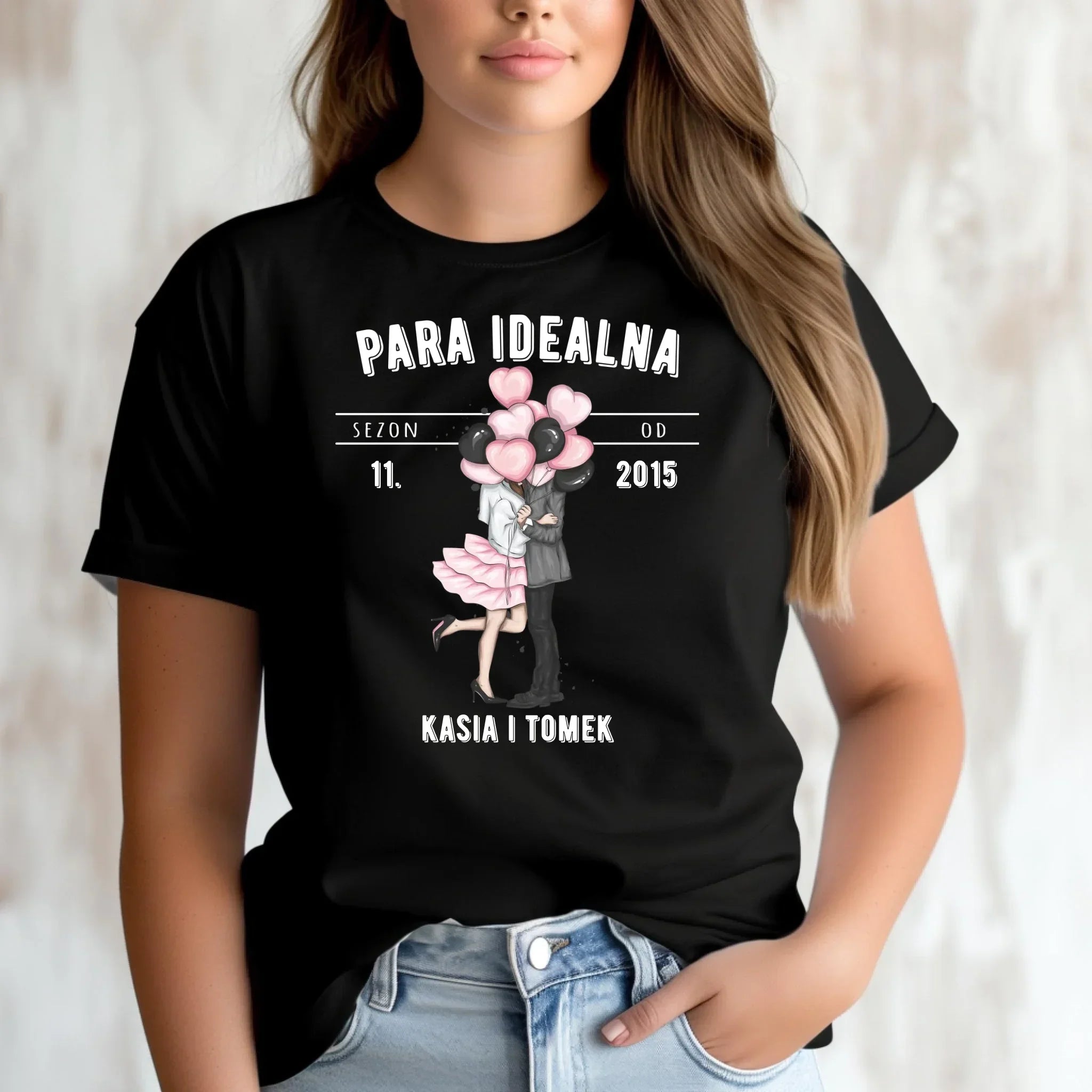 Koszulka damska dla par na rocznicę - Para idealna - personalizowana W11 - StoryCups.pl