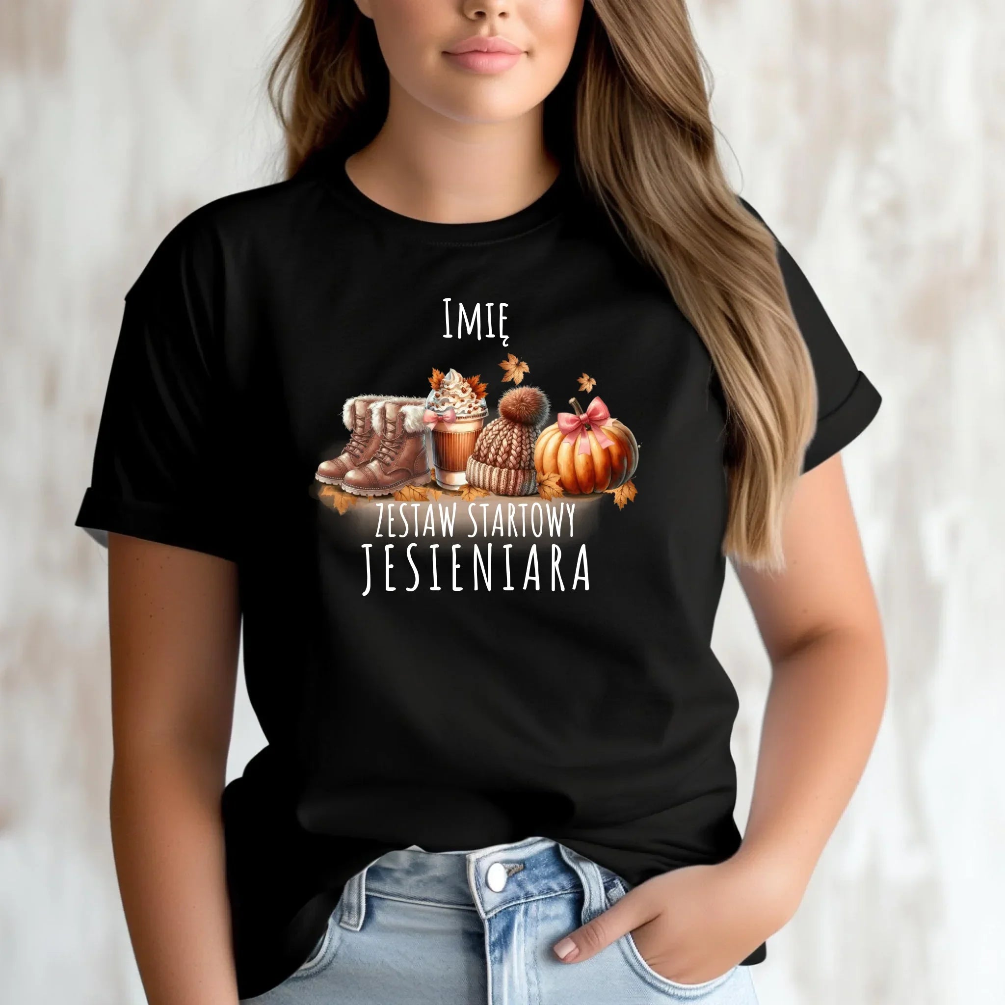 Koszulka damska jesieniara – Zestaw startowy - personalizowana JS05 - StoryCups.pl