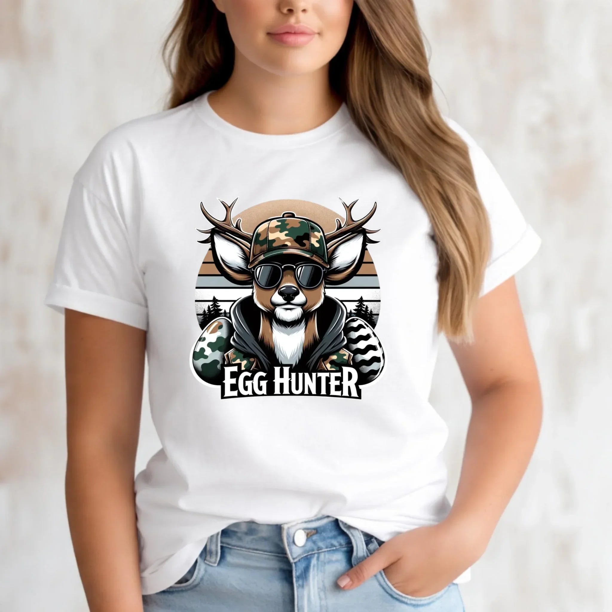 Koszulka damska wielkanocna - Jeleń Survival Egg hunter WN19 - StoryCups.pl