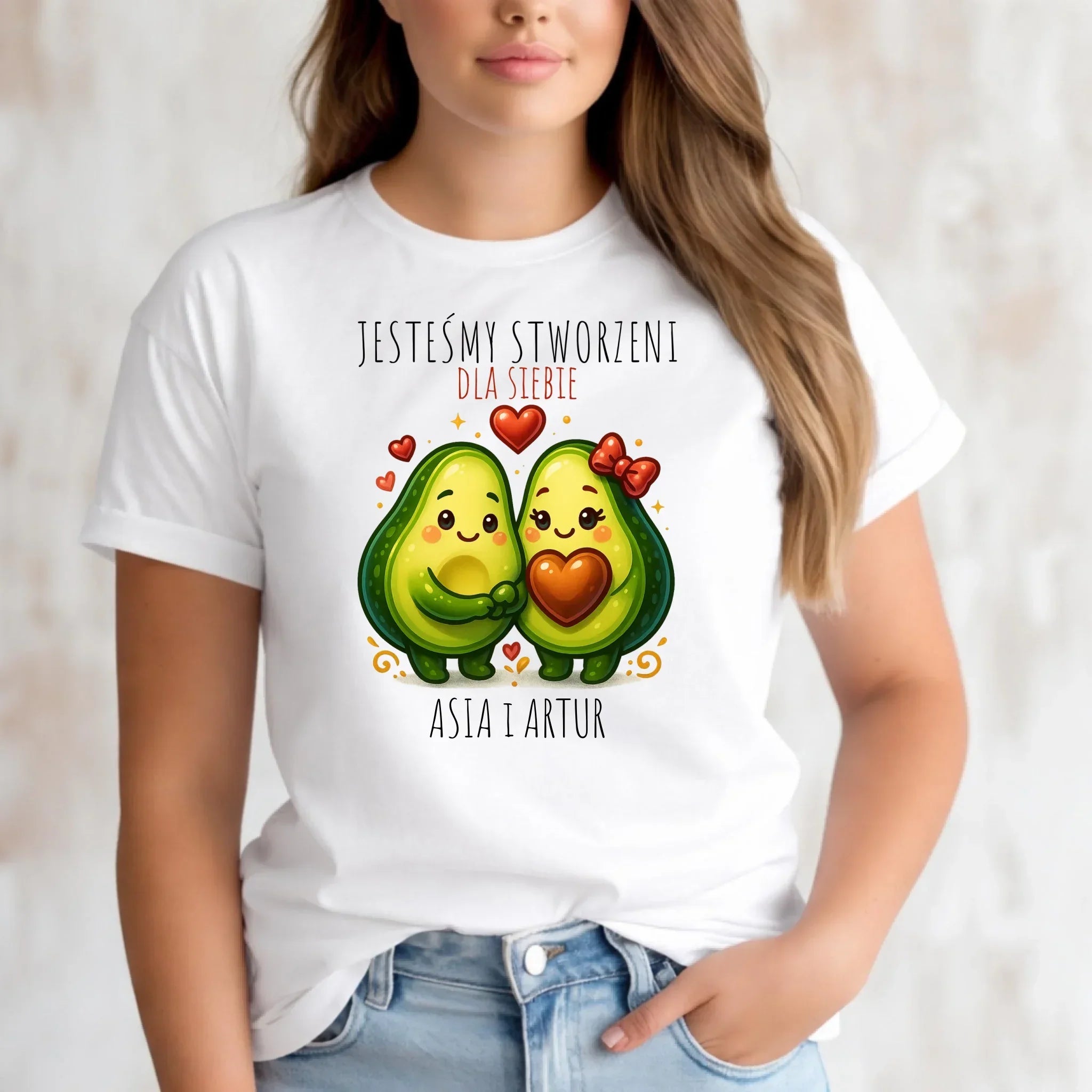 Koszulka damska - Awokado Stworzeni dla siebie - personalizowana W91 - StoryCups.pl