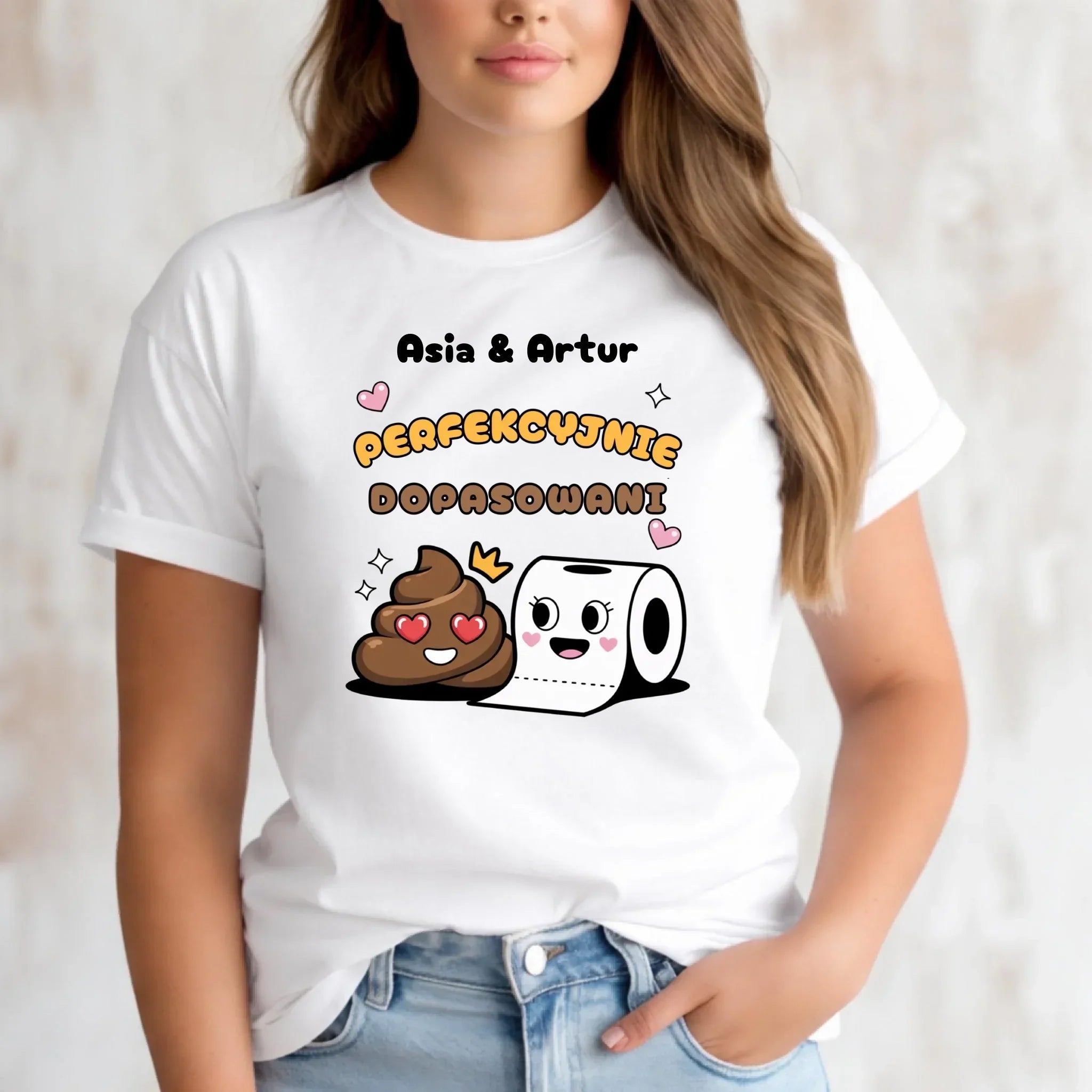 Koszulka damska - Perfekcyjnie dopasowani - personalizowana W81 - StoryCups.pl