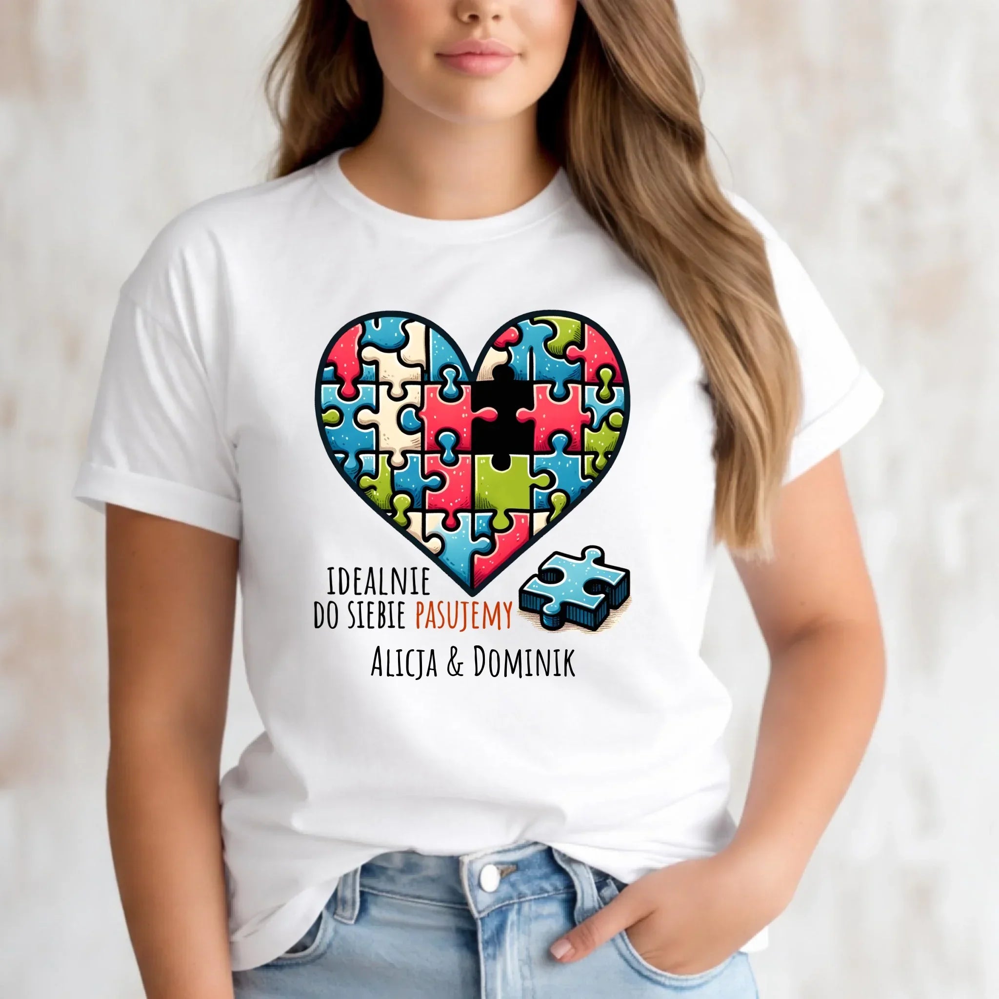 Koszulka damska - Idealnie do siebie pasujemy - personalizowana W44 - StoryCups.pl