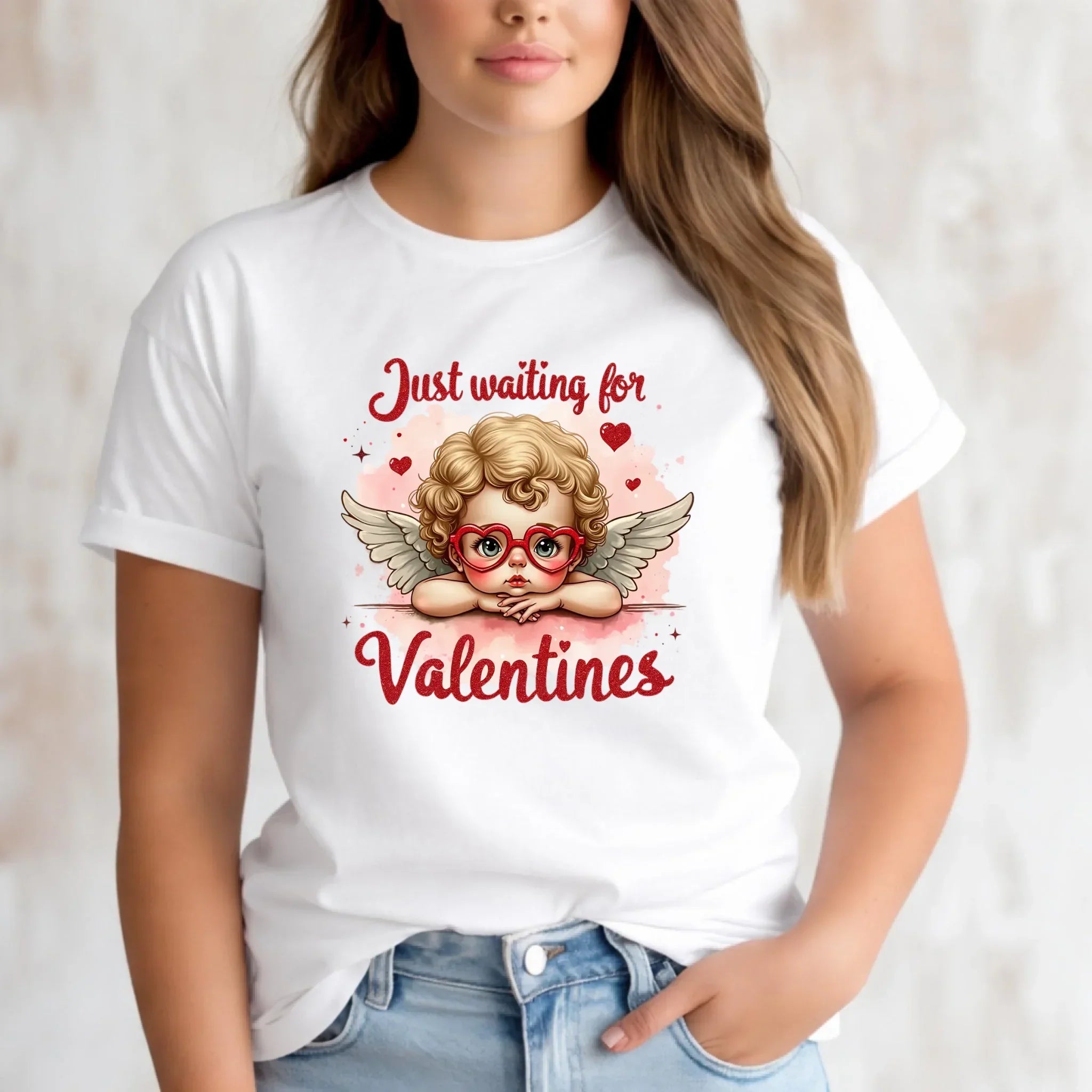 Koszulka damska na Walentynki - Just waiting for Valentines W24 - StoryCups.pl