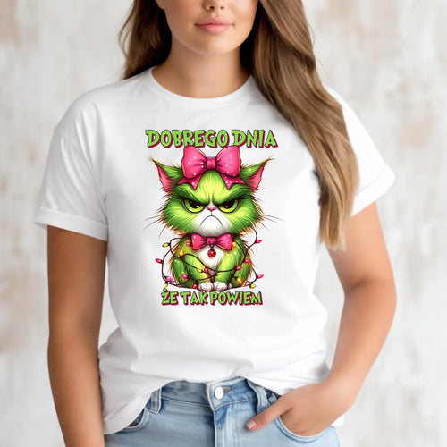 Koszulka damska świąteczna - prezent dla niej - Grinch dobrego dnia, że tak powiem BN153 - StoryCups.pl