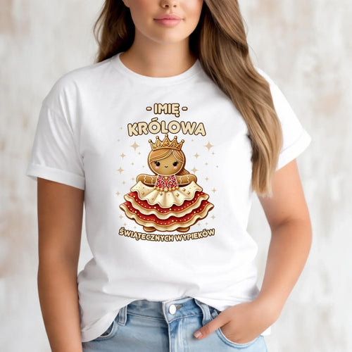 Koszulka damska świąteczna - Królowa świątecznych wypieków - personalizowana BN28 - StoryCups.pl