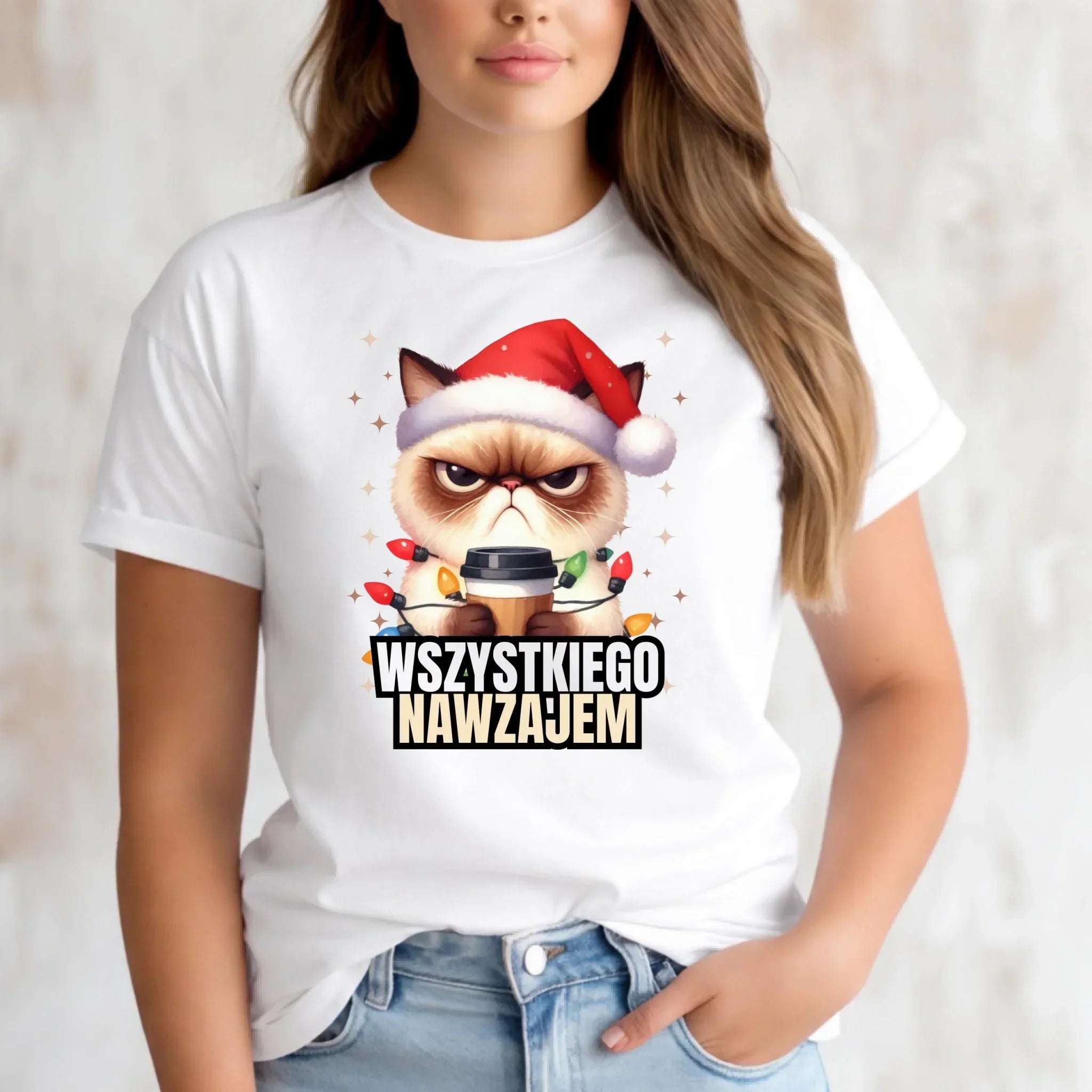 Koszulka damska świąteczna - Grumpy Cat Wszystkiego nawzajem BN33 - StoryCups.pl