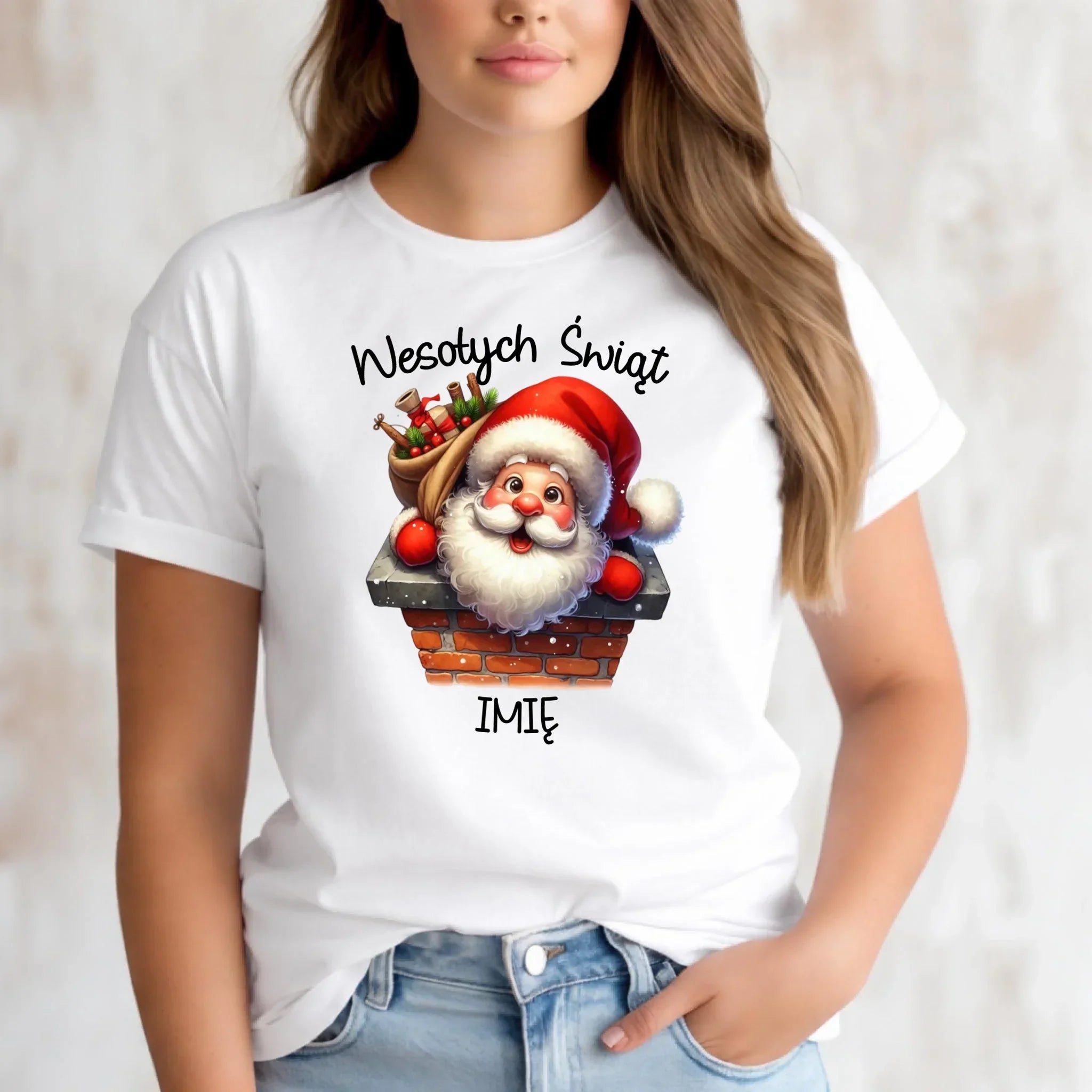 Koszulka damska świąteczna - prezent na Mikołajki Mikołaj - personalizowana BN08 - StoryCups.pl