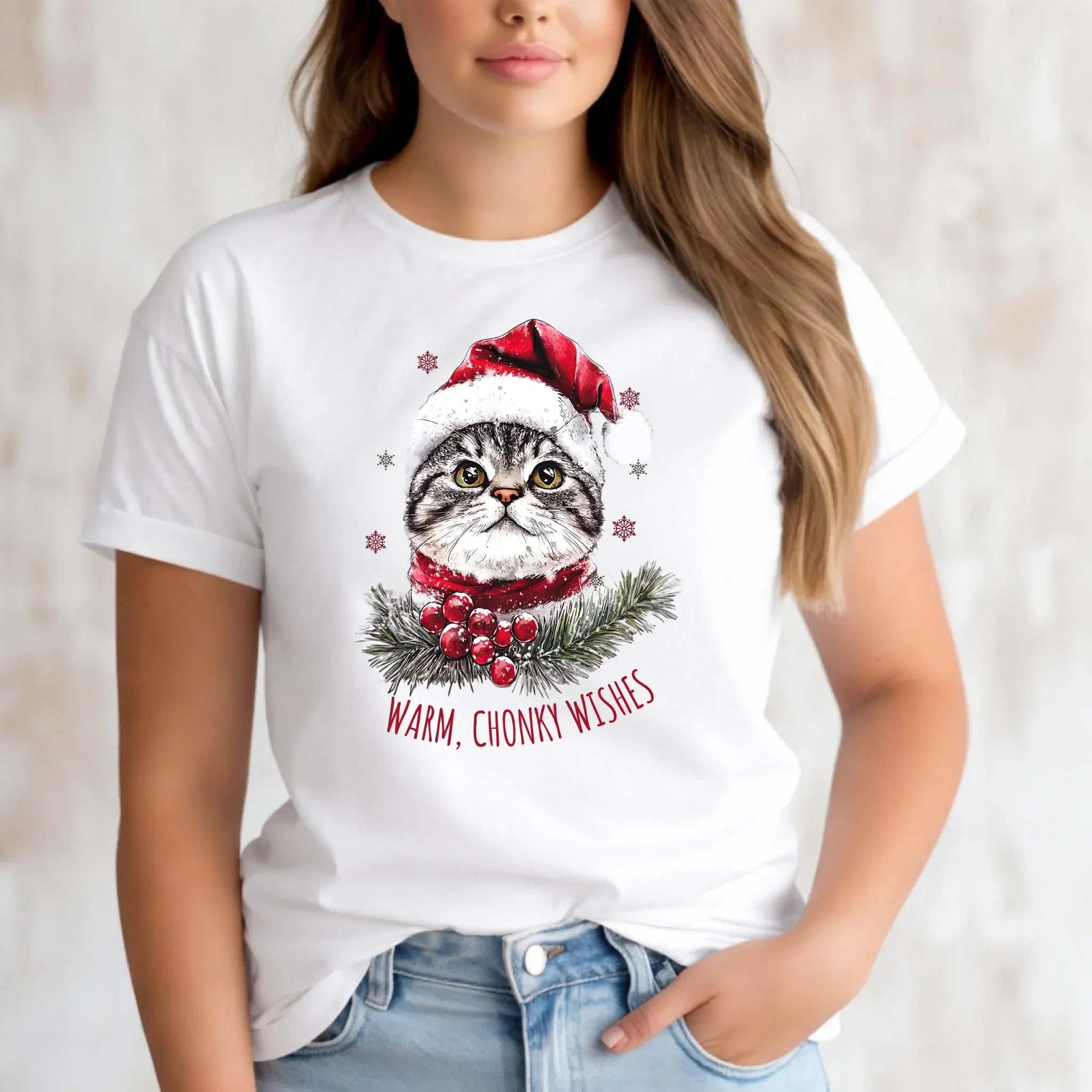 Koszulka damska świąteczna - Warm, Chonky Wishes BN36 - StoryCups.pl