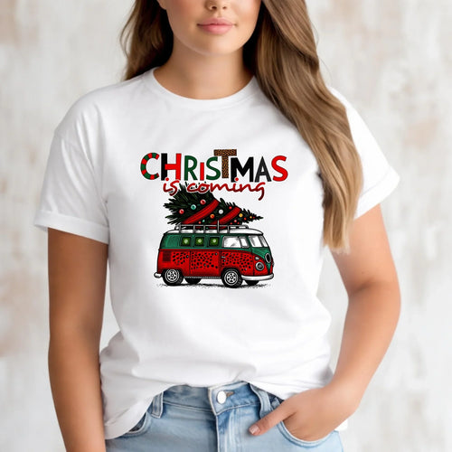 Koszulka damska świąteczna - Kamper Christmas is coming BN42 - StoryCups.pl