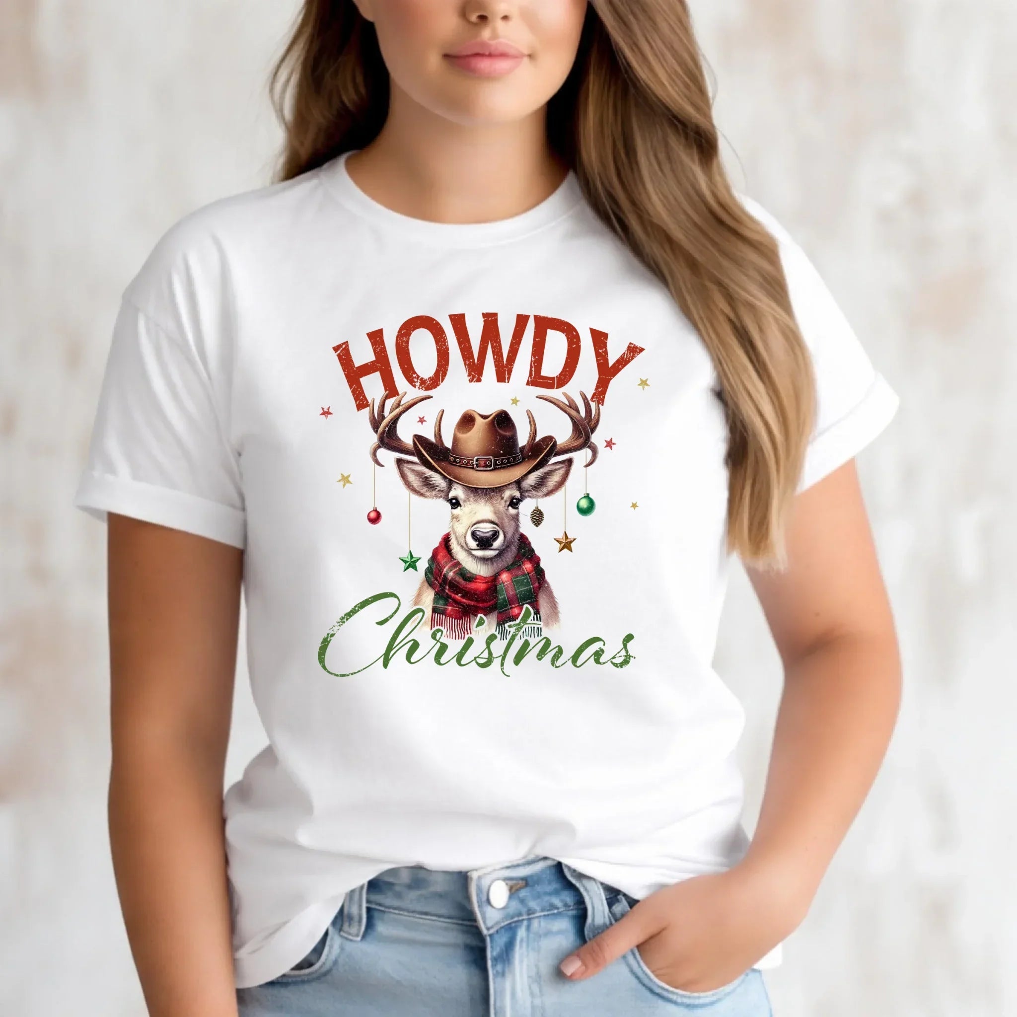 Koszulka damska świąteczna - Howdy Christmas BN54 - StoryCups.pl