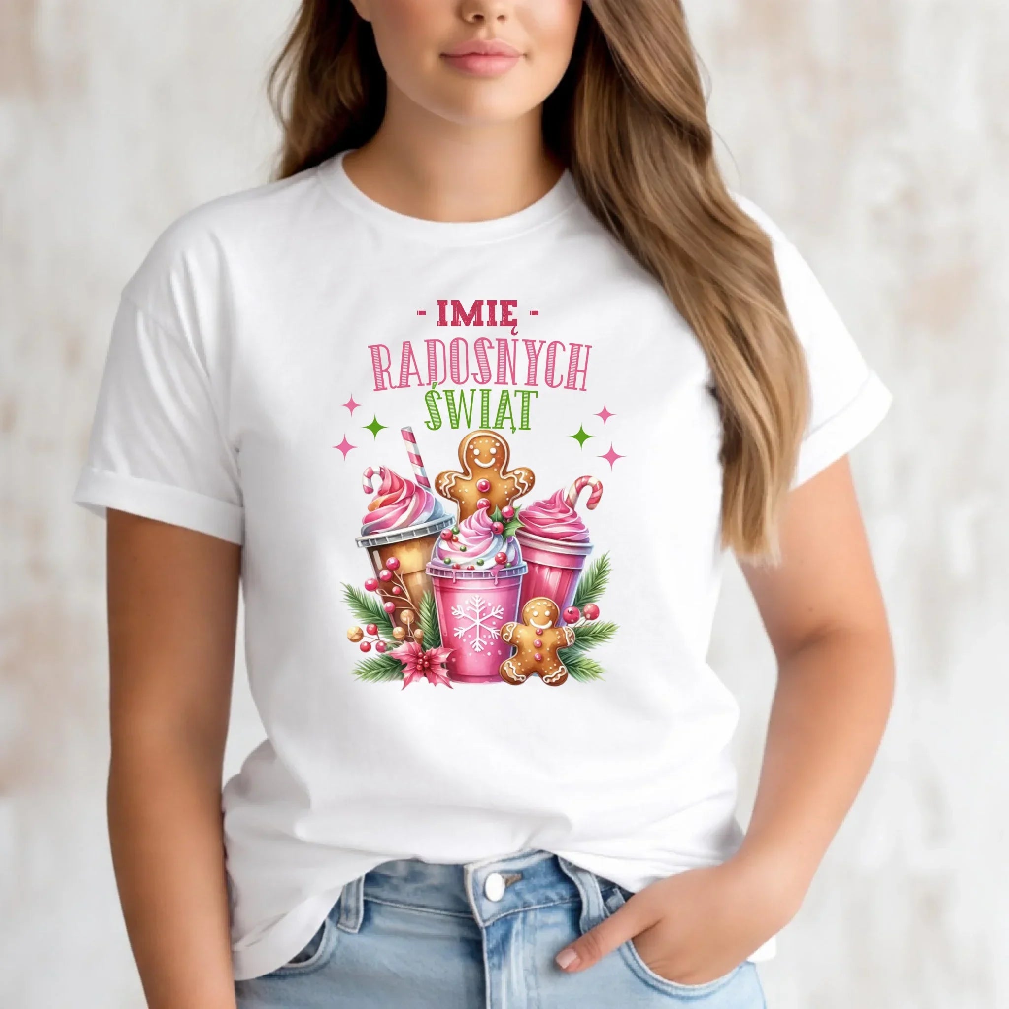 Koszulka damska świąteczna - Radosnych Świąt - personalizowana BN58 - StoryCups.pl
