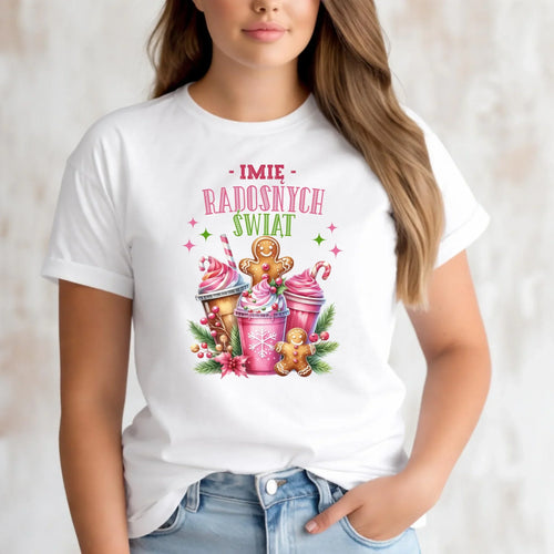 Koszulka damska świąteczna - Radosnych Świąt - personalizowana BN58 - StoryCups.pl