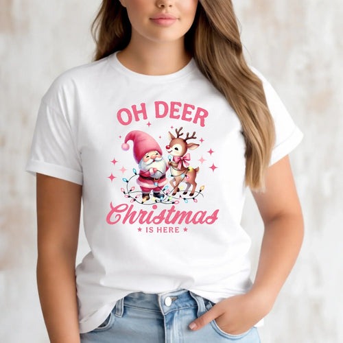 Koszulka damska świąteczna - Oh deer Christmas is here BN59 - StoryCups.pl