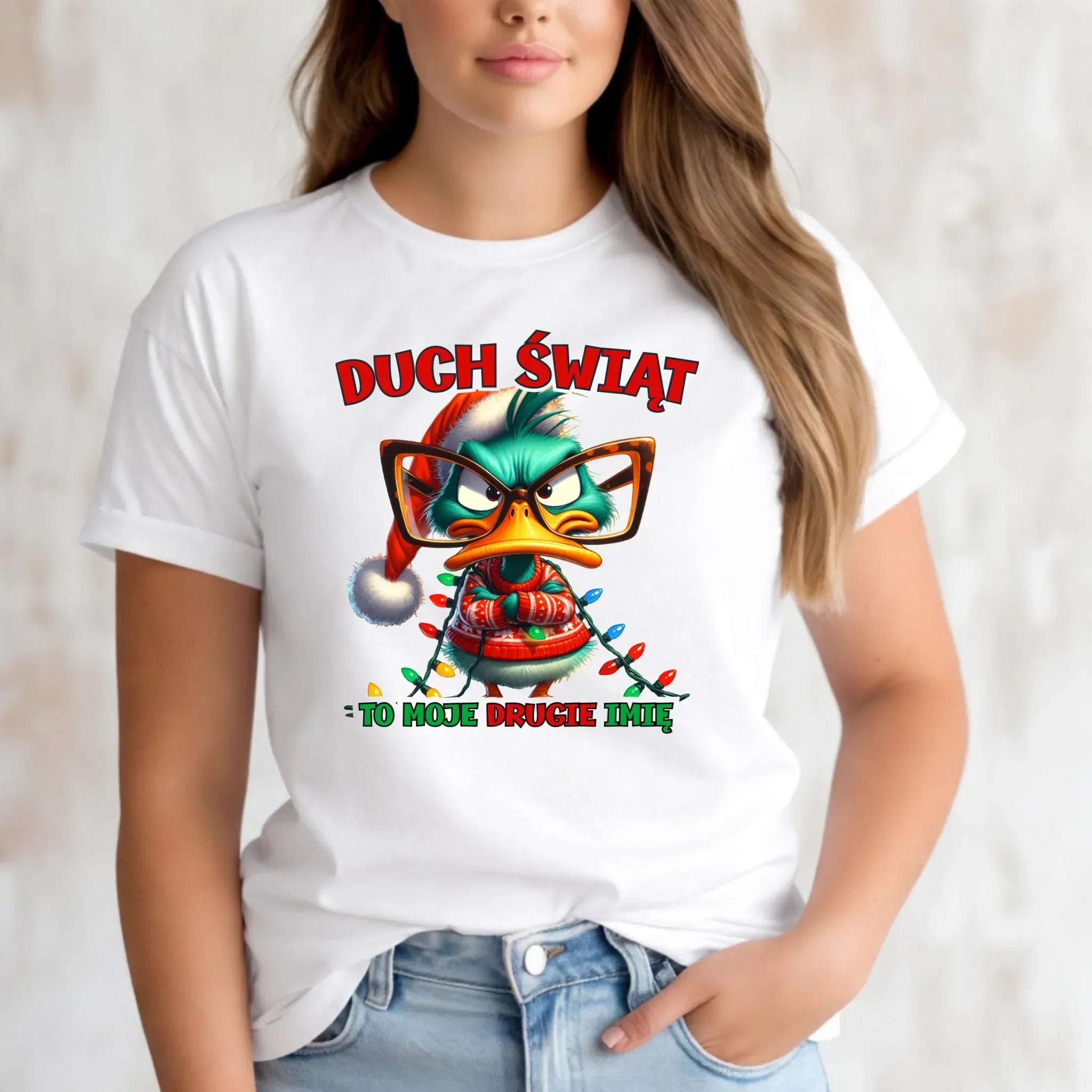 Koszulka damska świąteczna - Duch Świąt to moje drugie imię BN76 - StoryCups.pl