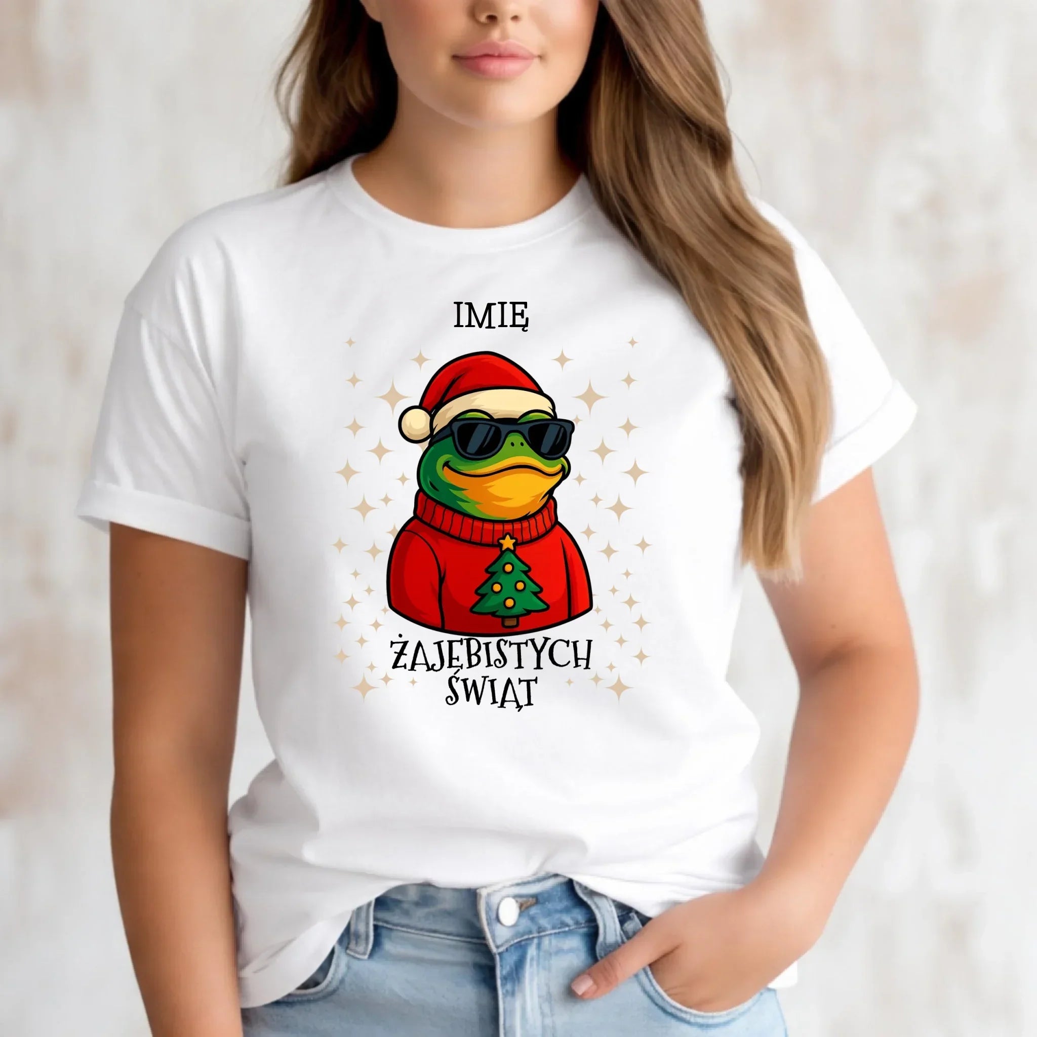 Koszulka damska świąteczna - Żajebistych Świąt - personalizowana BN144 - StoryCups.pl