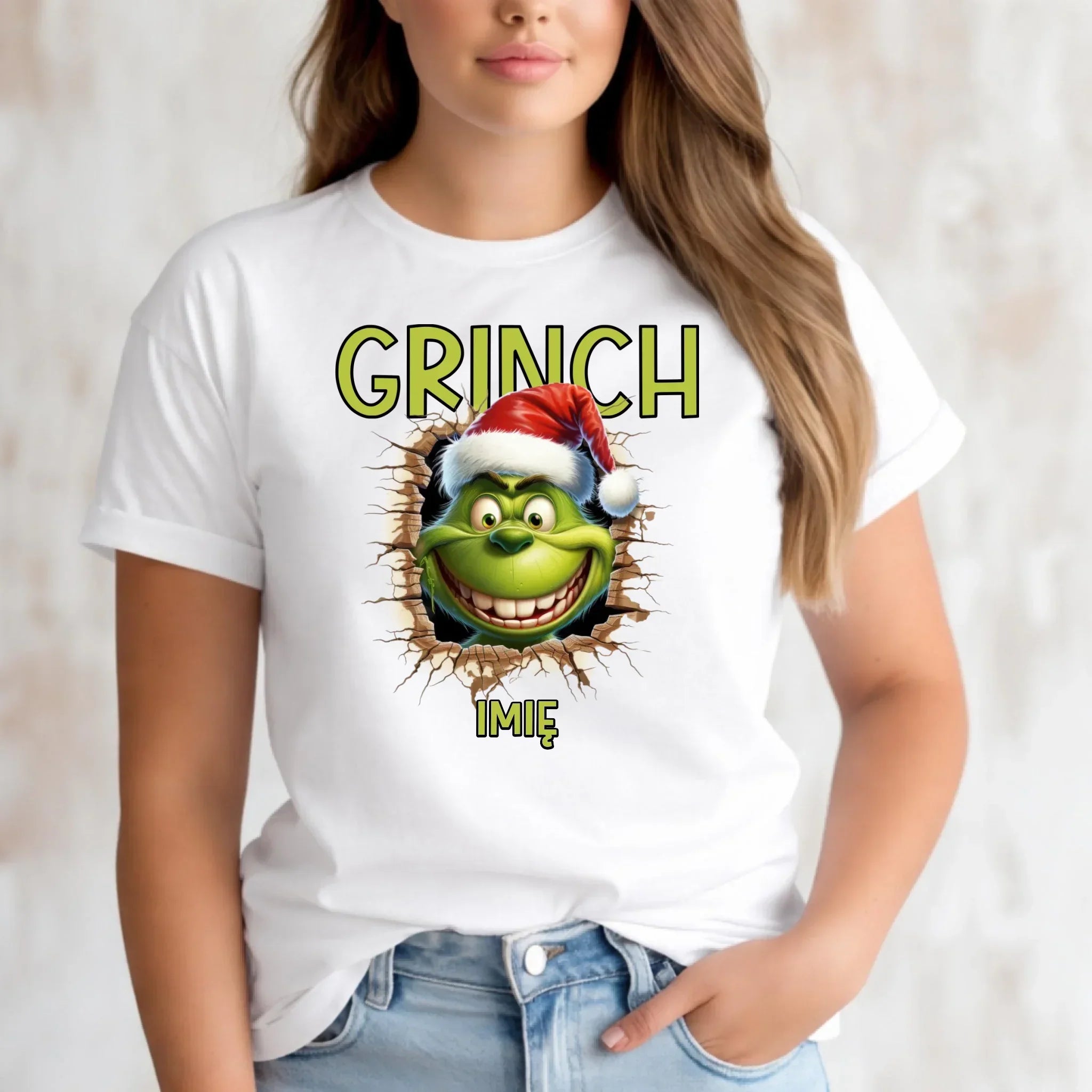 Koszulka damska świąteczna - Grinch - personalizowana BN112 - StoryCups.pl