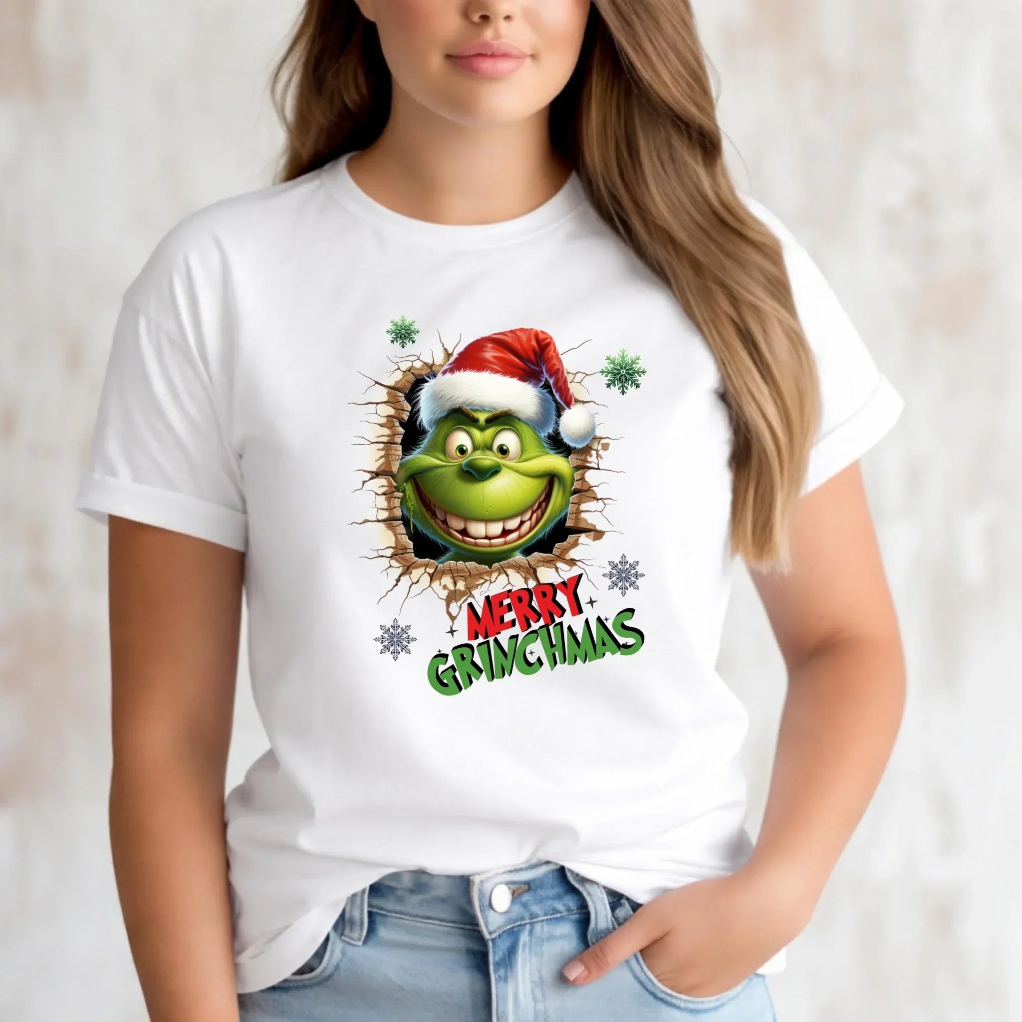 Koszulka damska świąteczna - Grinch - Merry Grinchmas BN113 - StoryCups.pl
