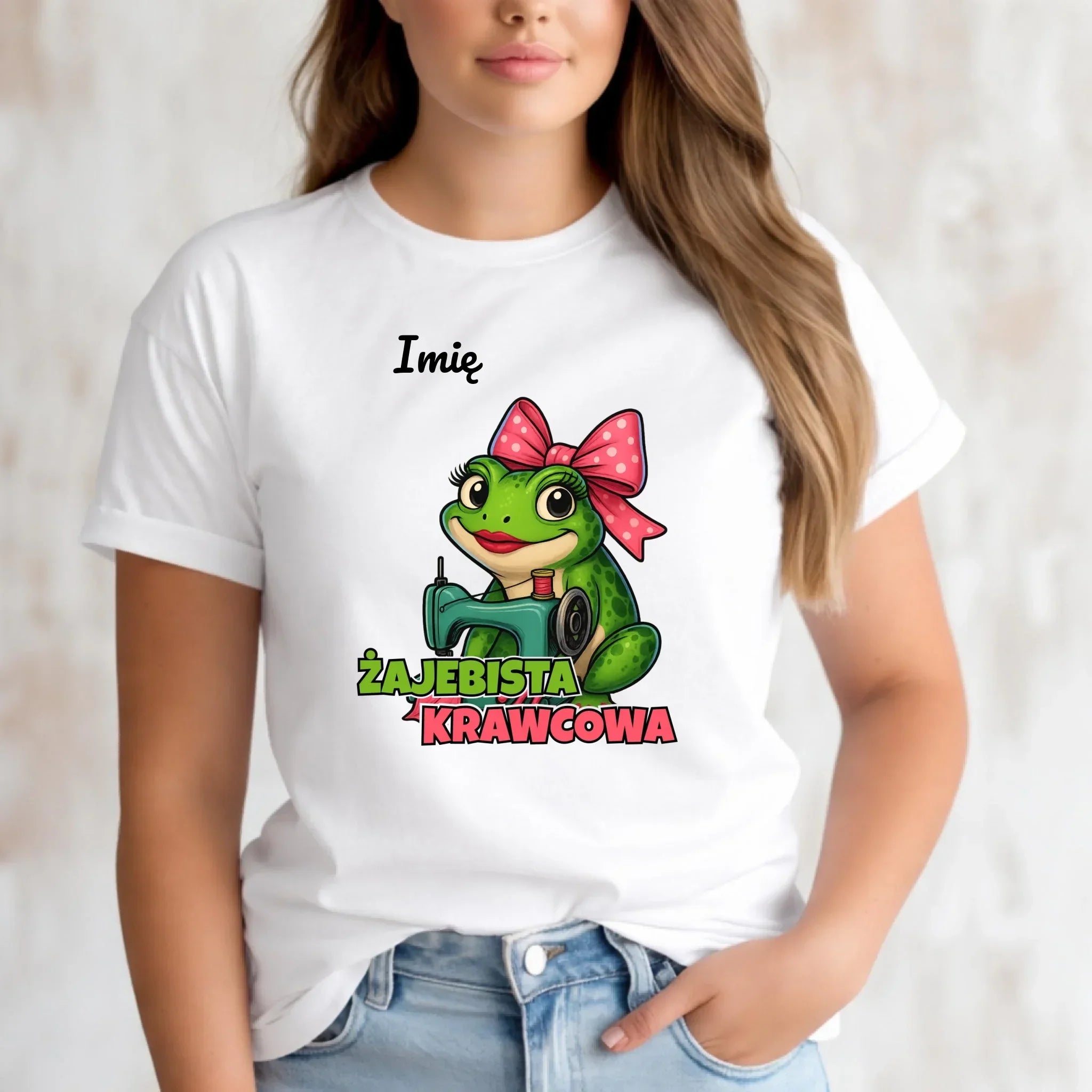 Koszulka damska szyciowa dla krawcowej - Żajebista Krawcowa - personalizowana HS32 - StoryCups.pl