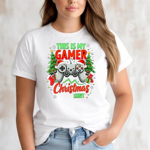 Koszulka damska świąteczna - prezent dla gracza - Gamer Christmas T-shirt BN135 - StoryCups.pl