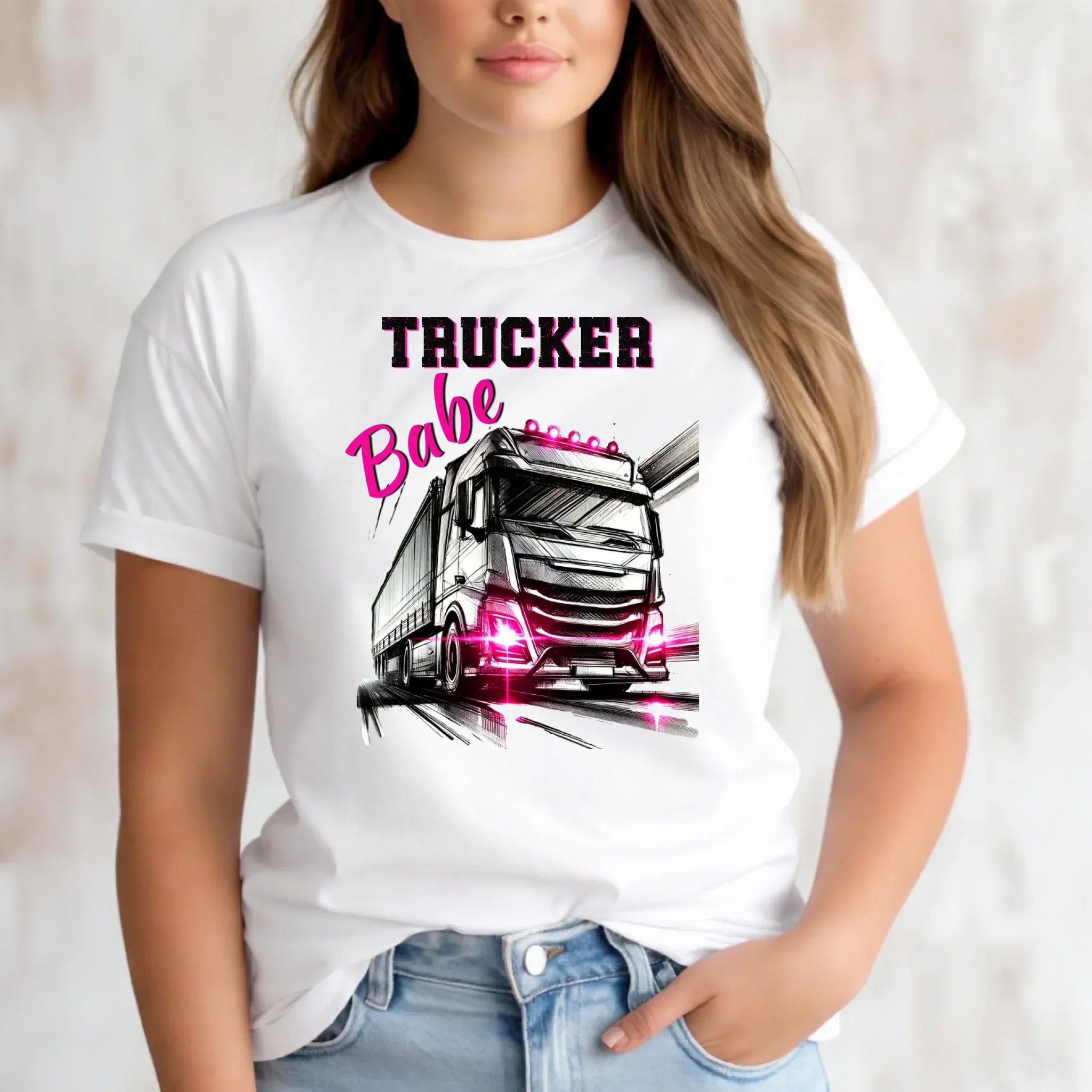 Koszulka damska - kierowca ciężarówki - Trucker Babe ZKT13 - StoryCups.pl
