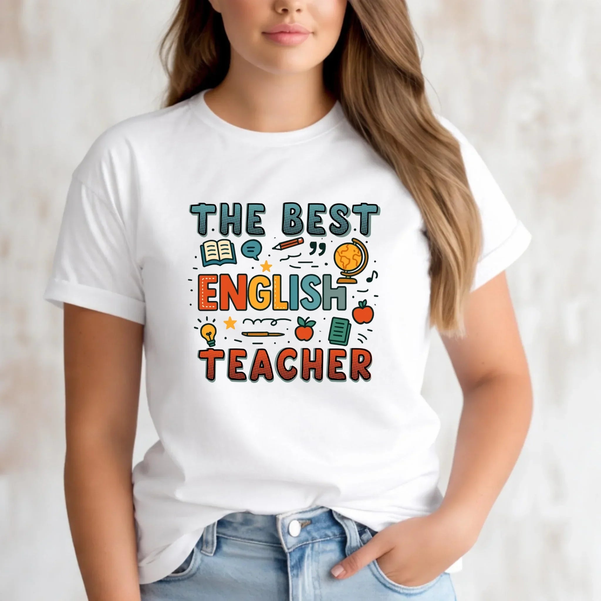 Koszulka damska dla nauczycielki angielskiego - The best english teacher N53 - StoryCups.pl