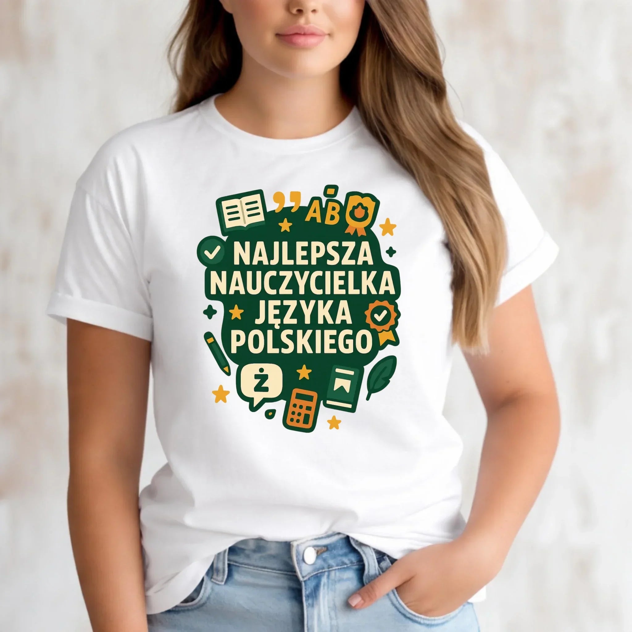Koszulka damska dla nauczycielki - Najlepsza nauczycielka języka polskiego N75 - StoryCups.pl