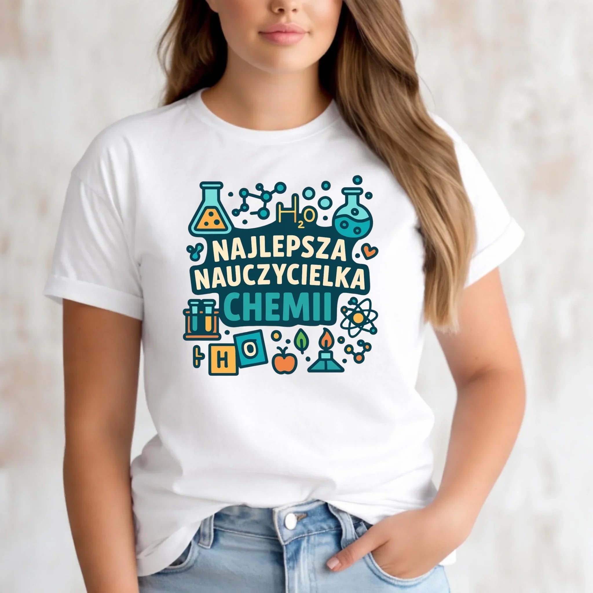 Koszulka damska dla nauczycielki - Najlepsza nauczycielka chemii N44 - StoryCups.pl