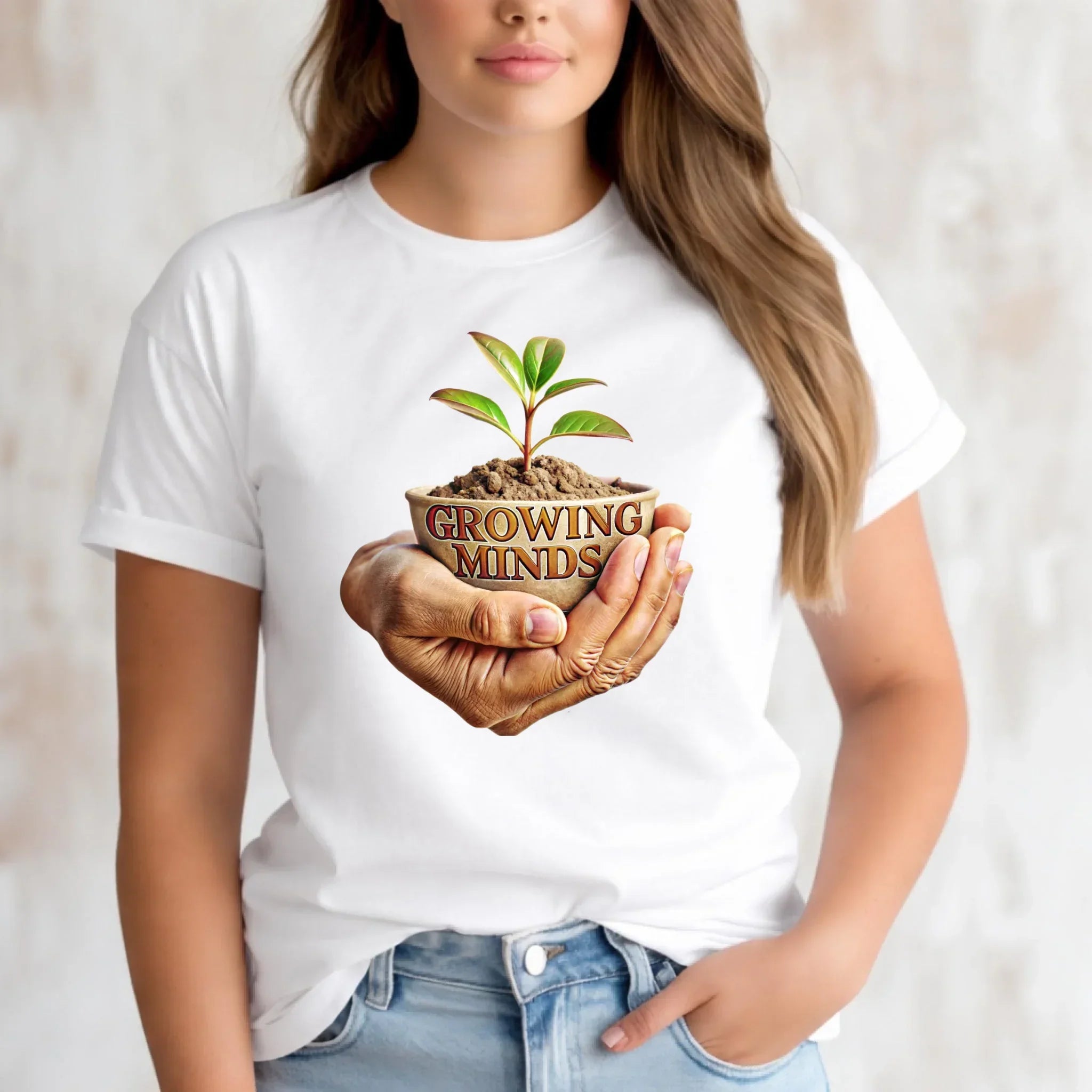 Koszulka damska dla nauczycielki - Growing minds N15 - StoryCups.pl