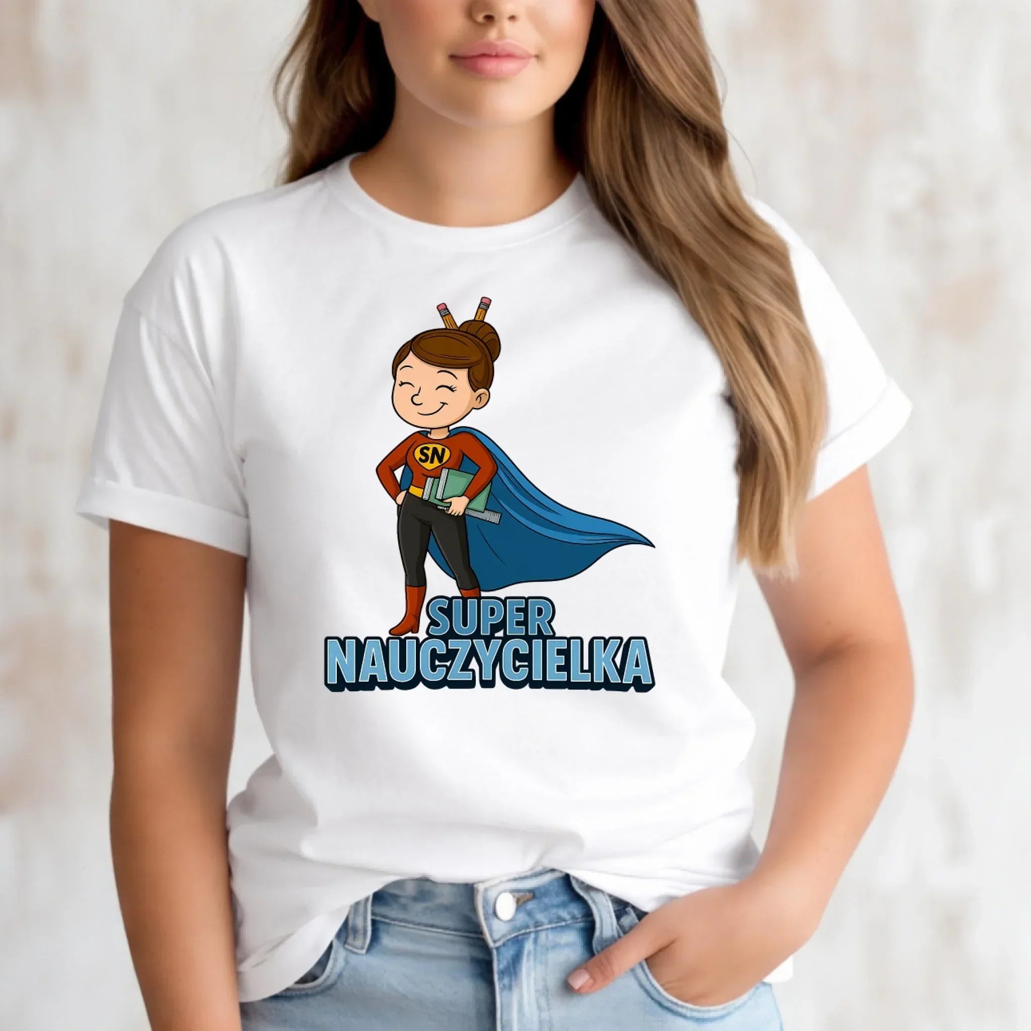 Koszulka damska dla nauczycielki - Super nauczycielka N08 - StoryCups.pl