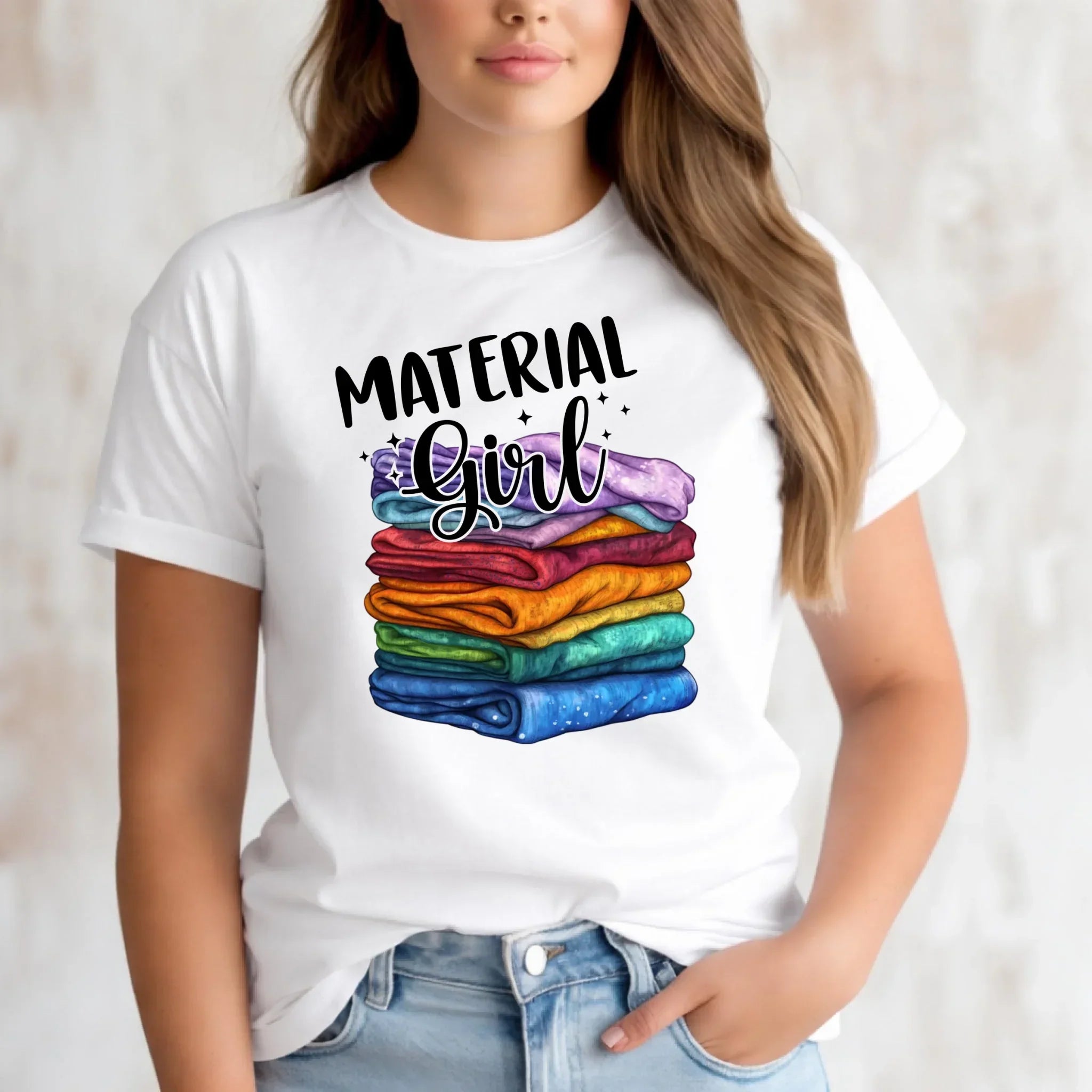 Koszulka damska szyciowa - prezent dla krawcowej - Material Girl HS02 - StoryCups.pl