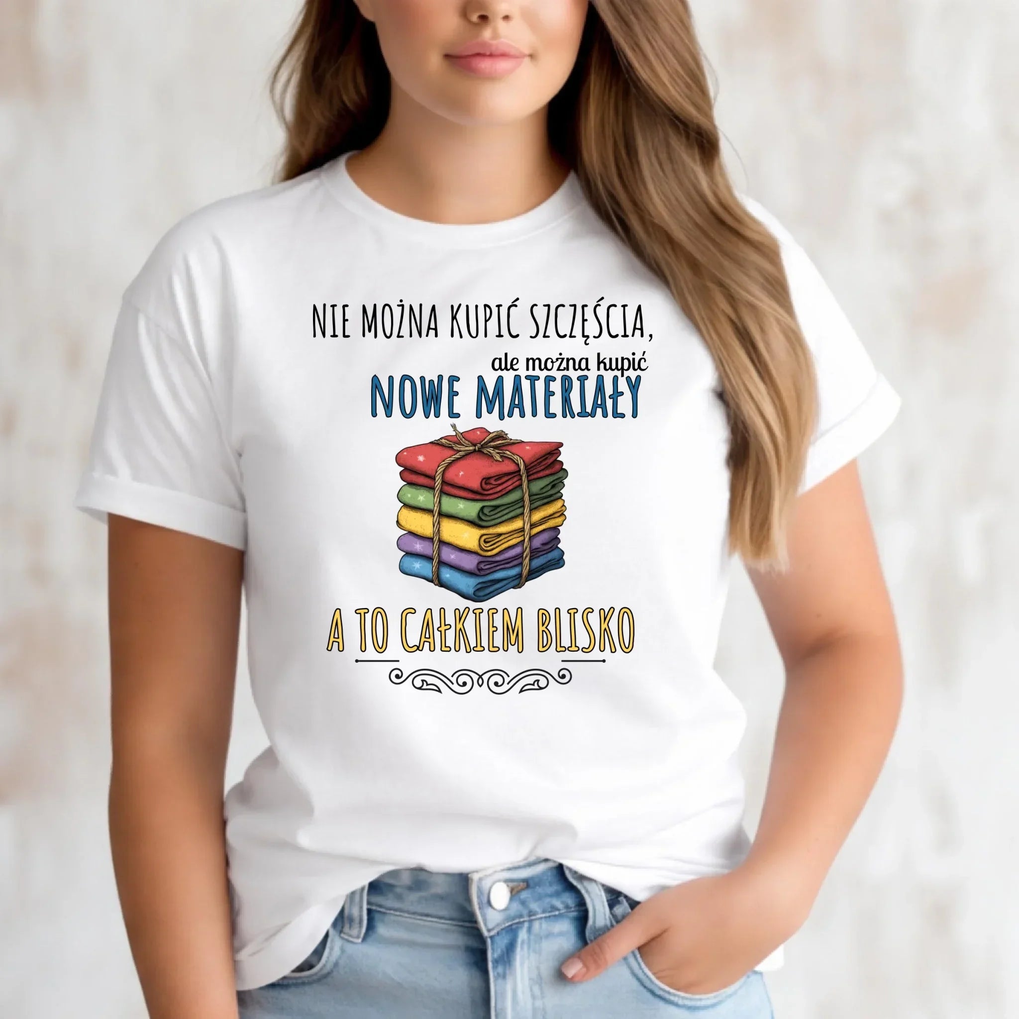 Koszulka damska szyciowa dla krawcowej - Nie można kupić szczęścia HS03 - StoryCups.pl