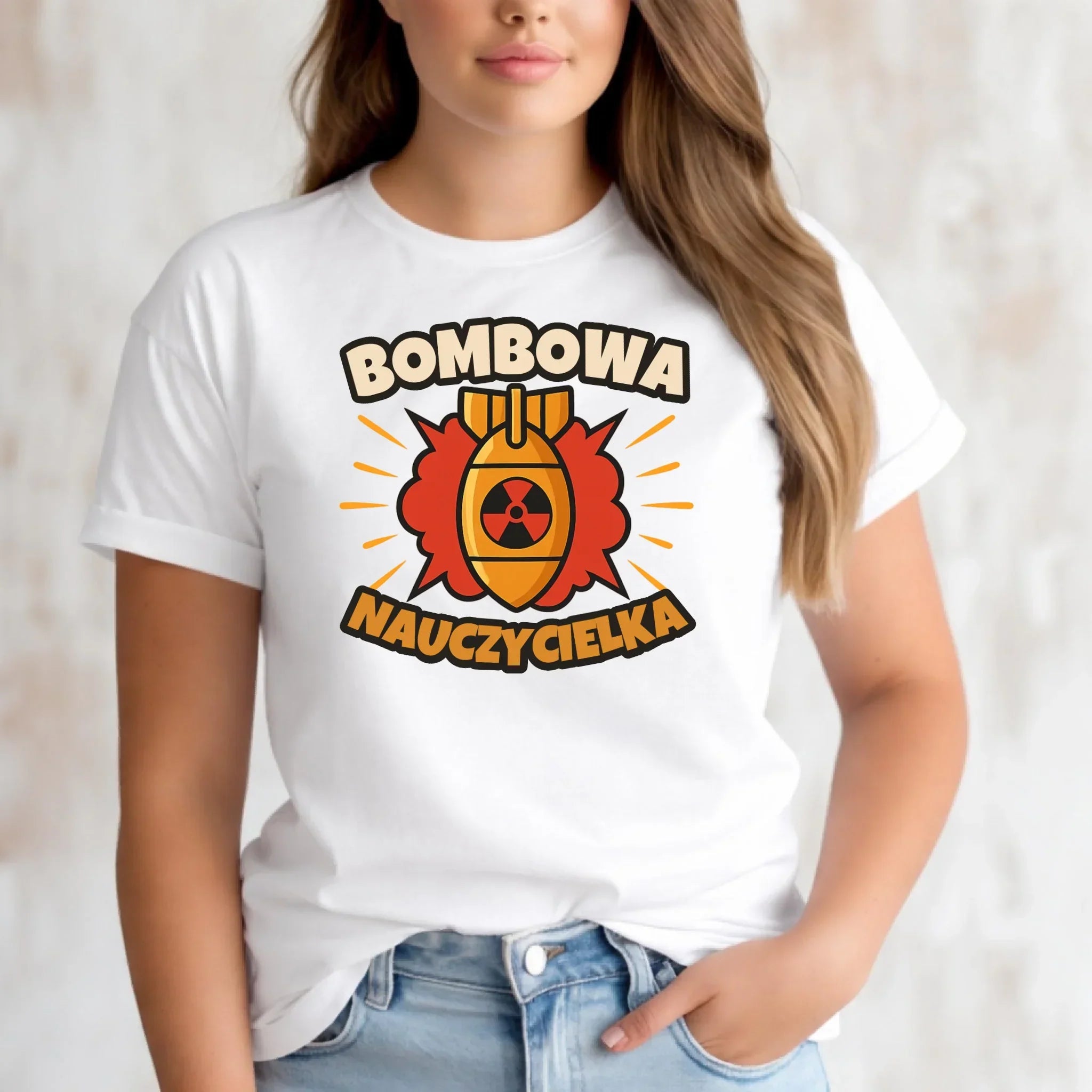 Koszulka damska dla nauczycielki - Bombowa Nauczycielka N34 - StoryCups.pl