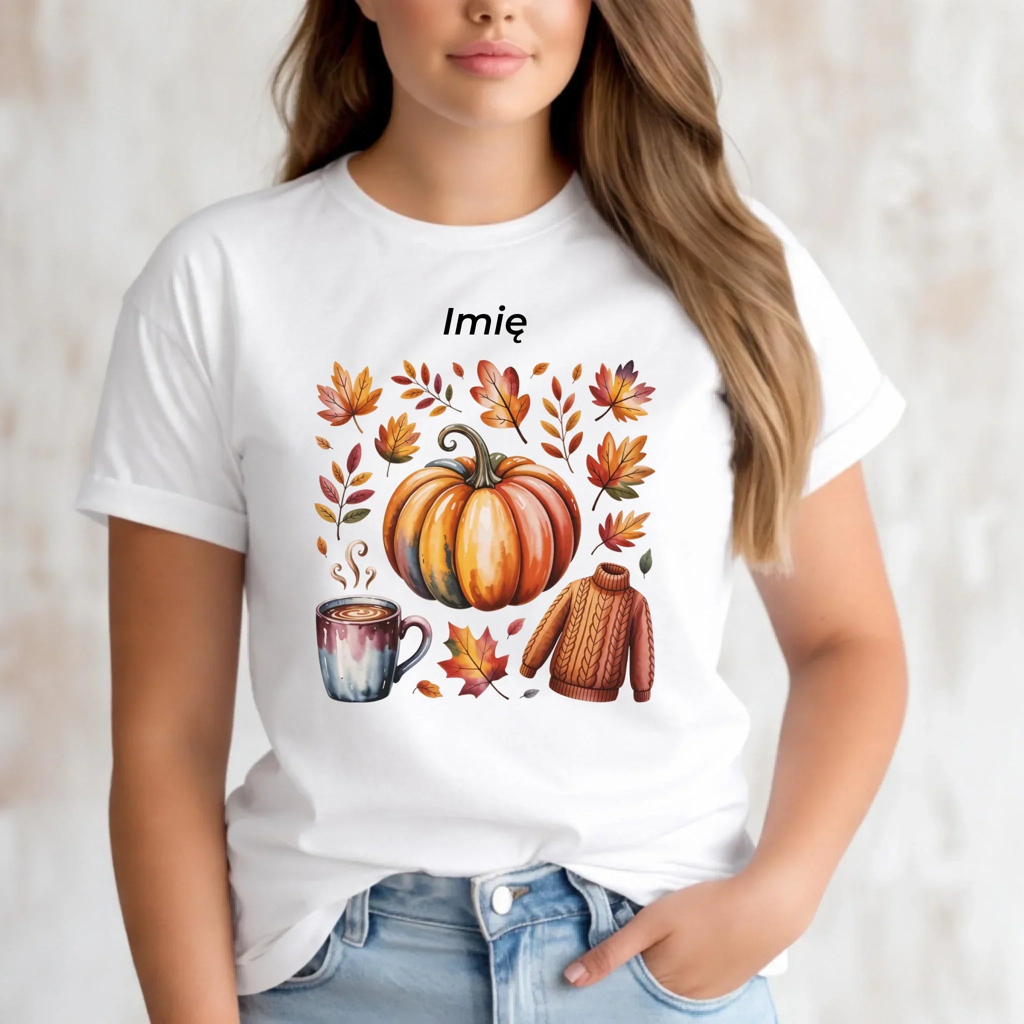 Koszulka damska jesienna - Złota jesień - personalizowana JS30 - StoryCups.pl
