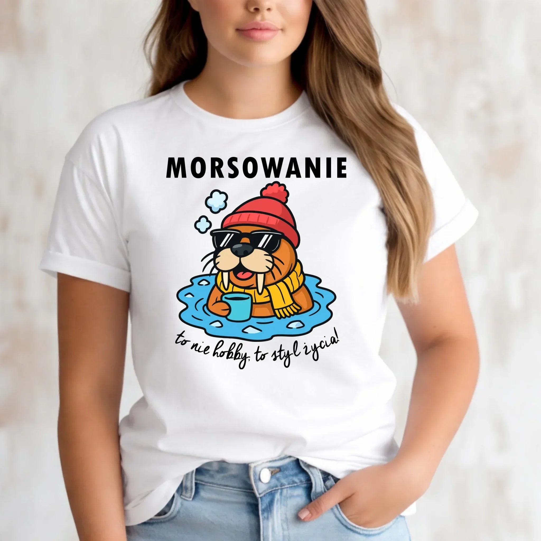Koszulka damska - prezent dla morsa - Morsowanie to styl życia HM10 - StoryCups.pl