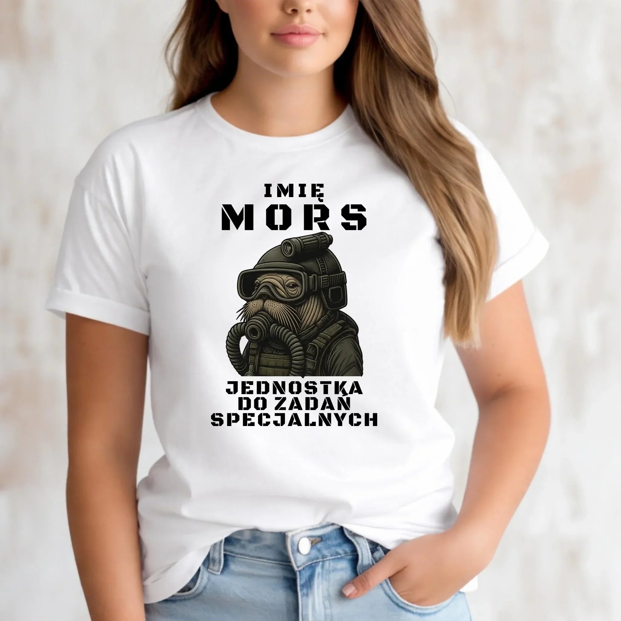 Koszulka damska - prezent dla morsa - Mors do zadań specjalnych - personalizowana HM07 - StoryCups.pl
