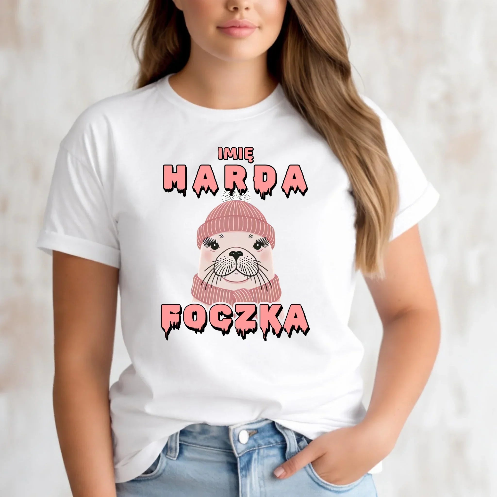 Koszulka damska - prezent dla morsa - Harda foczka - personalizowana HM05 - StoryCups.pl