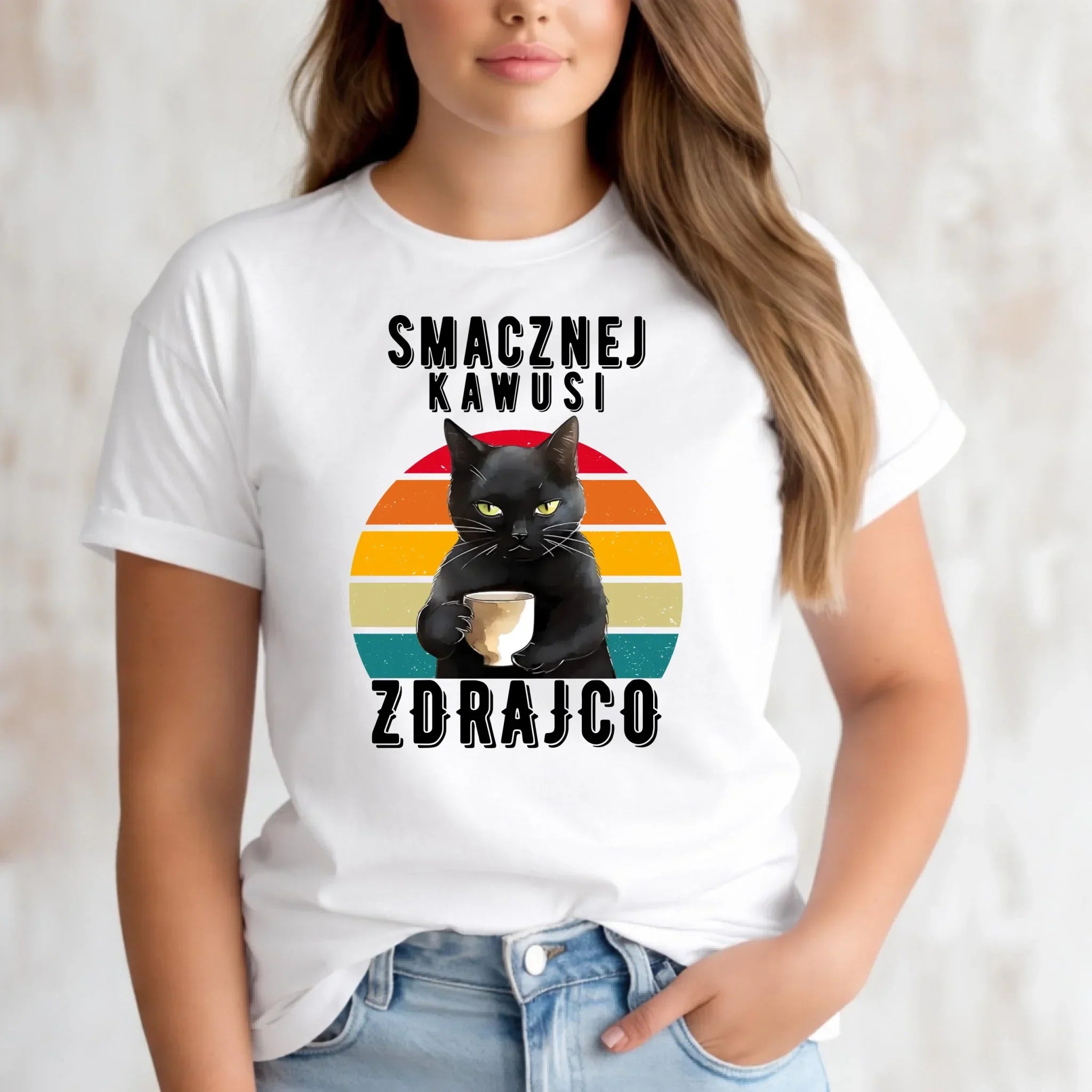 Koszulka damska na odejście z pracy - Smacznej kawusi zdrajco OP03 - StoryCups.pl
