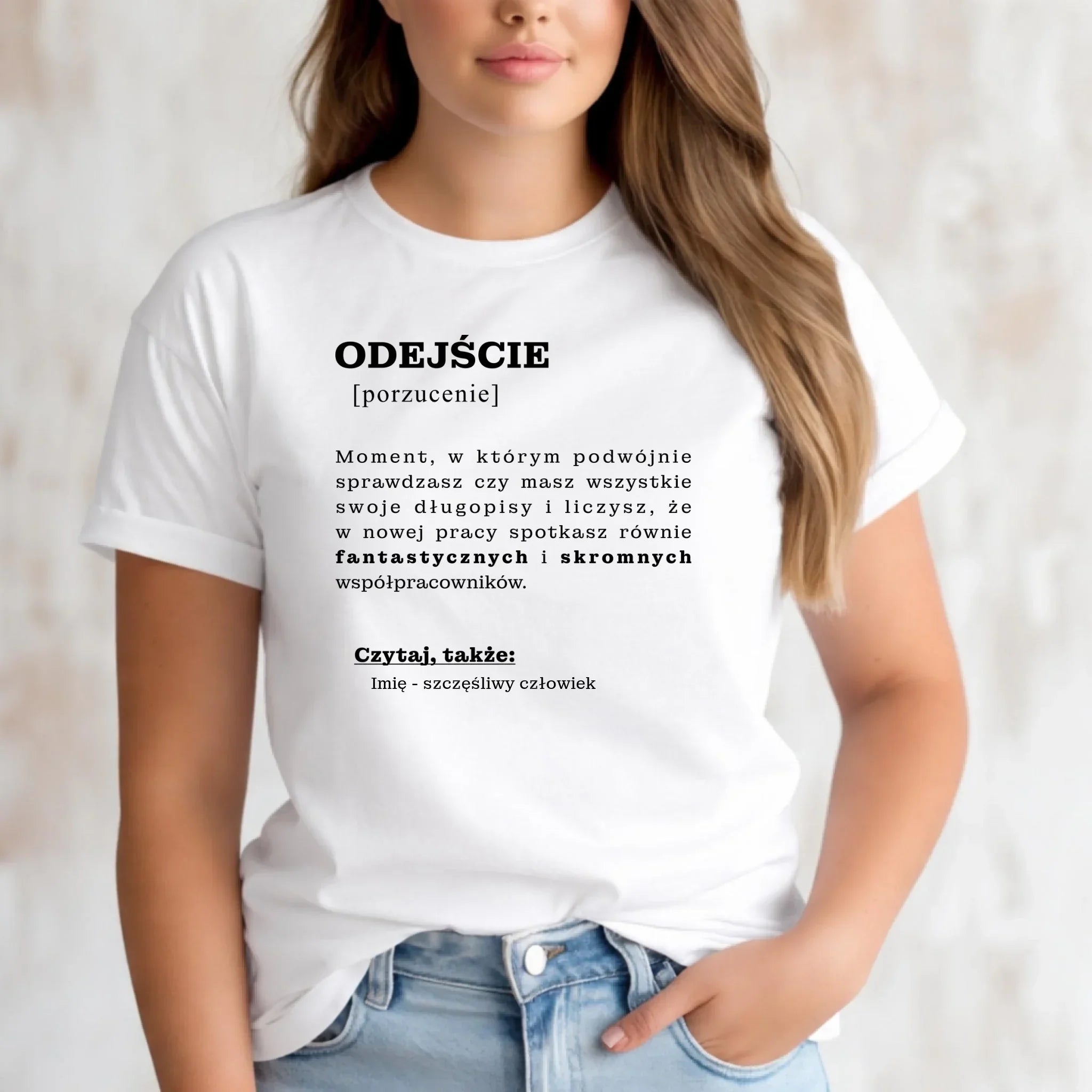 Koszulka damska - Odejście z pracy [porzucenie] - personalizowana OP01 - StoryCups.pl