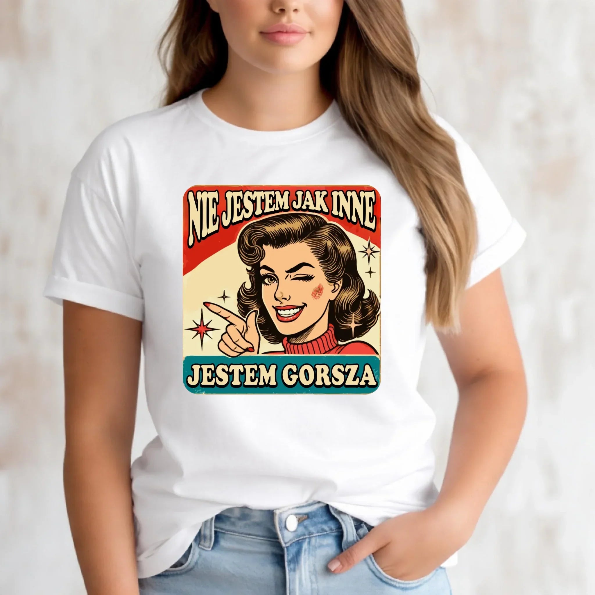 Koszulka damska - Nie jestem jak inne, jestem gorsza - w stylu retro DZ07 - StoryCups.pl
