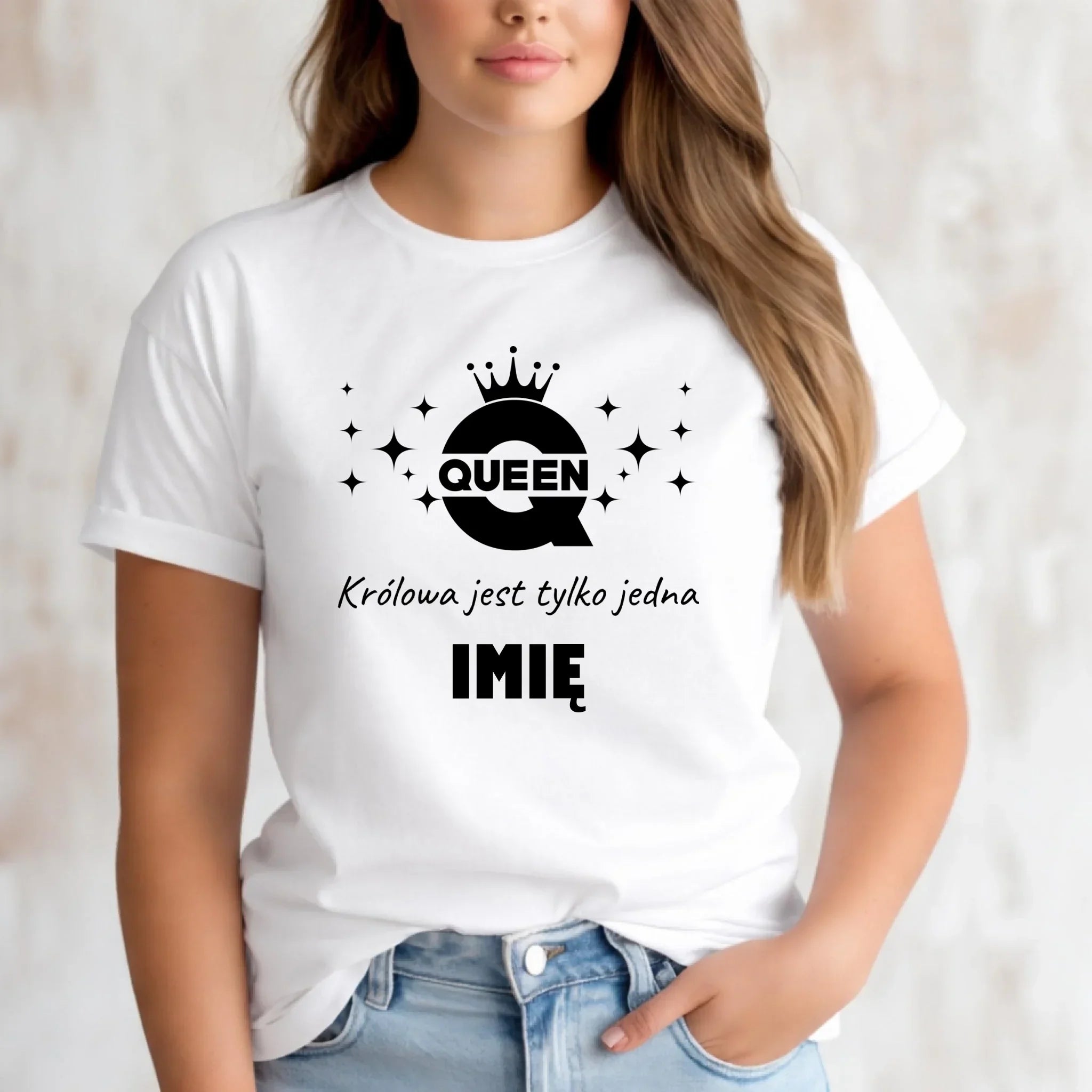 Koszulka damska - Queen Królowa jest tylko jedna - personalizowana W40 - StoryCups.pl